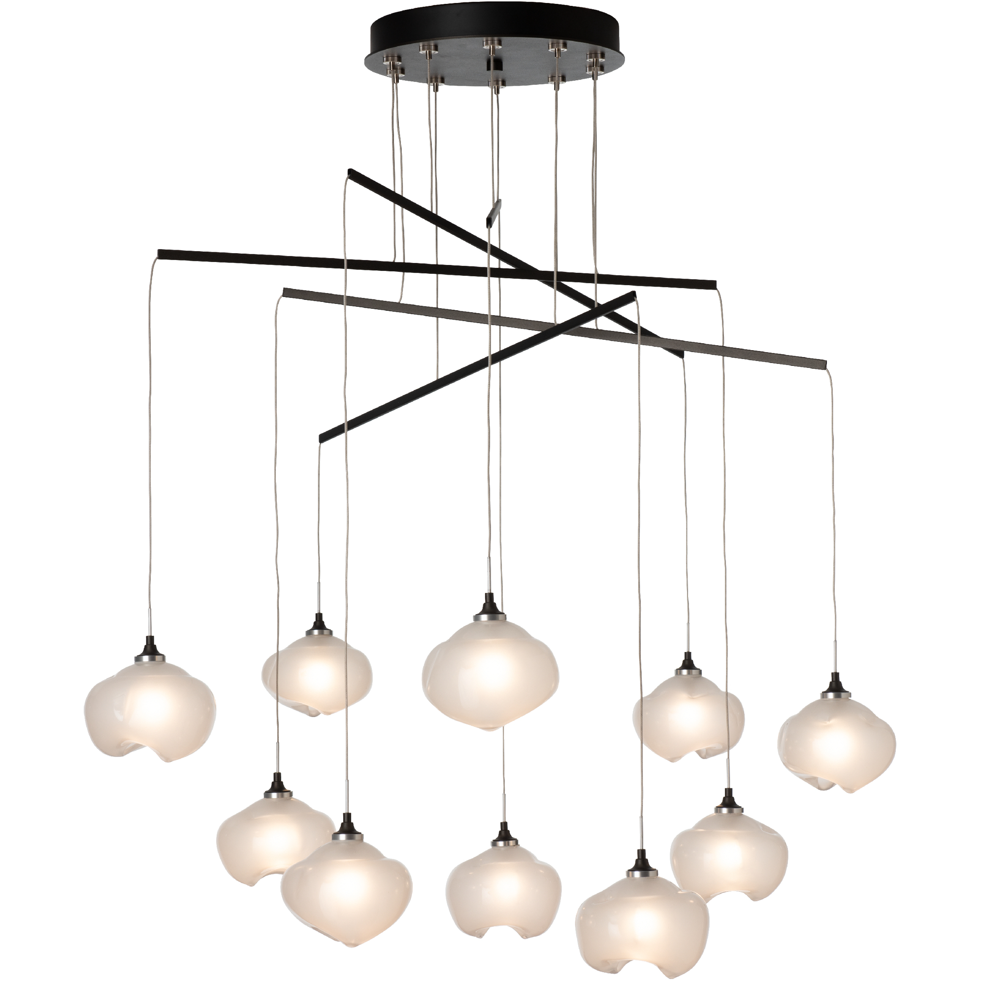 Ume 10 Light 38.7 inch Dark Smoke Mobile Pendant Ceiling Light, Long