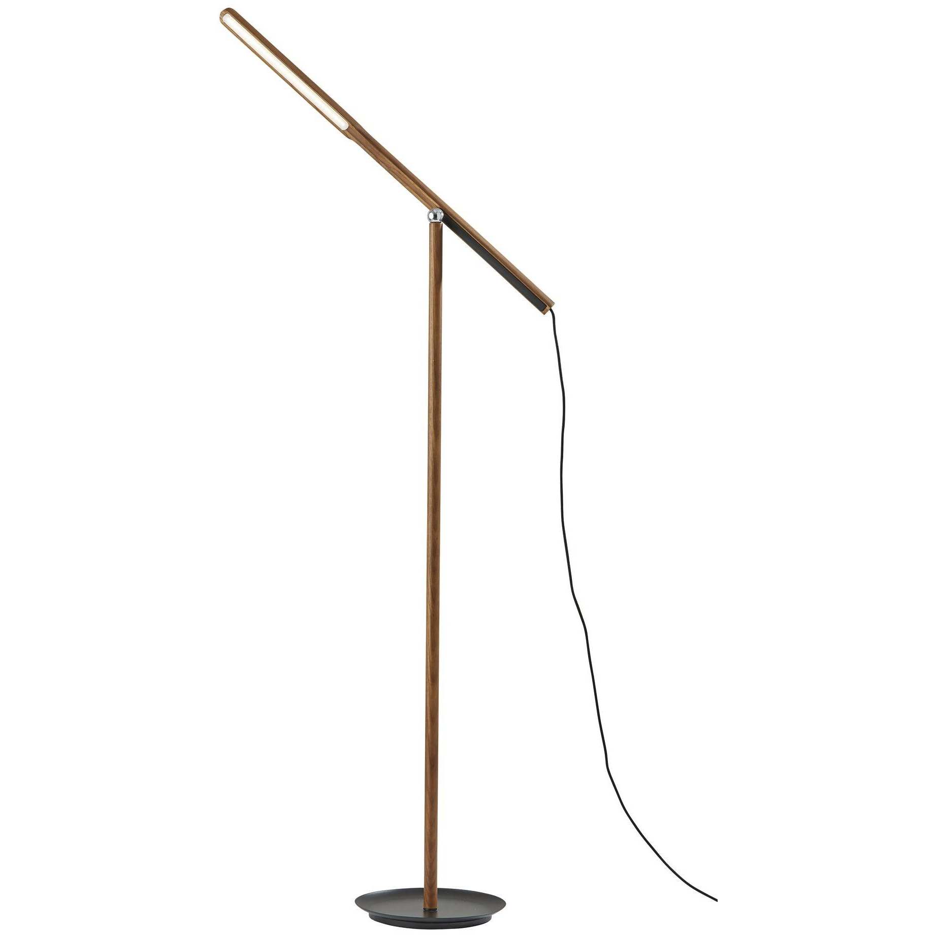 Gravity 42 inch 8.00 watt Walnut Ash Wood Floor Lamp Portable Light, ADS360