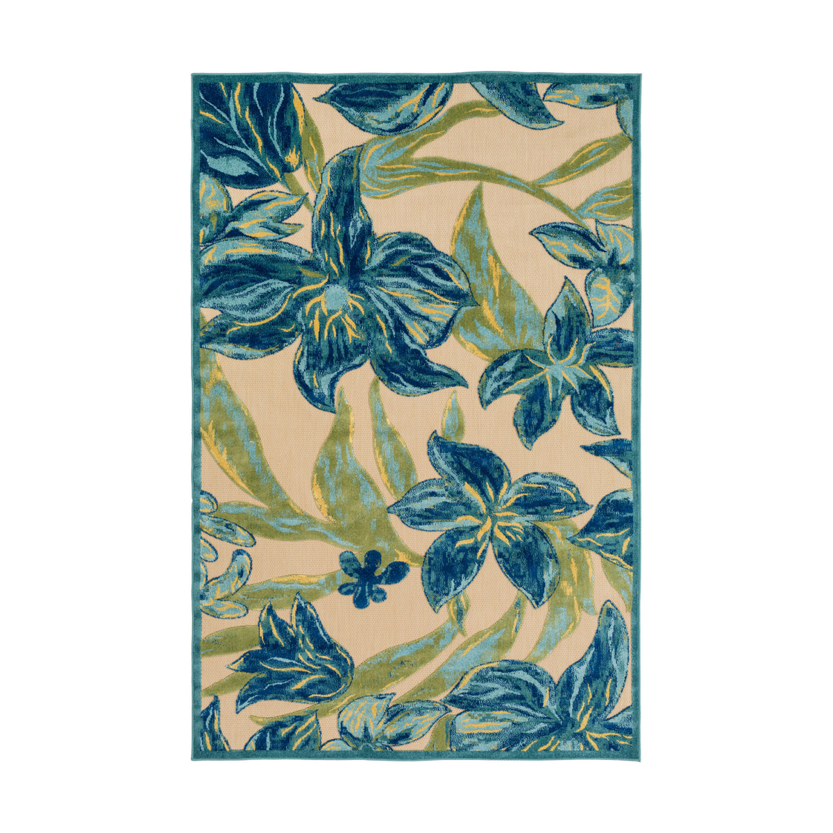 Portera 90 X 60 inch Teal/Navy/Dark Green/Bright Yellow/Aqua/Khaki Indoor Area Rug, Polypropylene