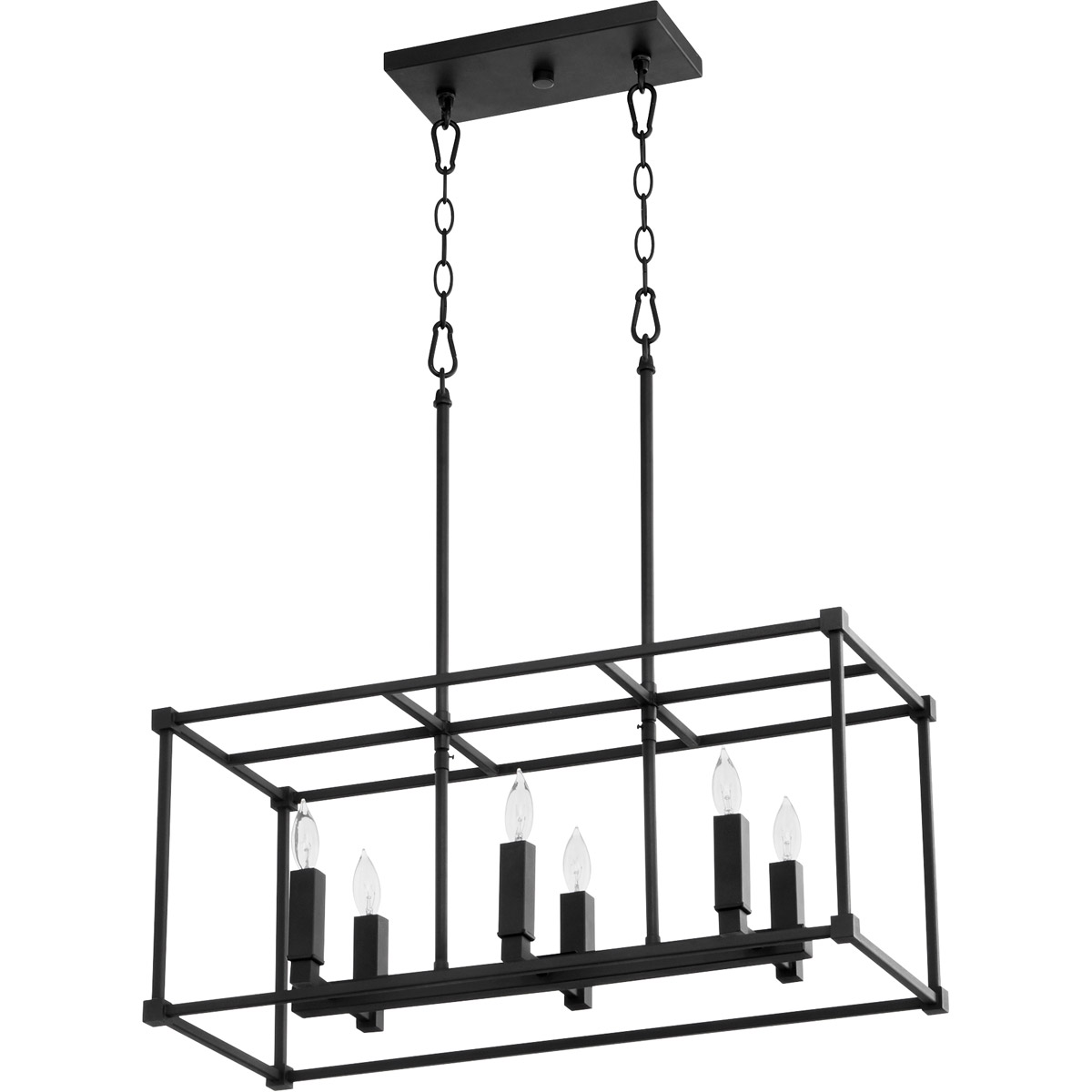 Olympus 6 Light 25.75 inch Noir Linear Pendant Ceiling Light