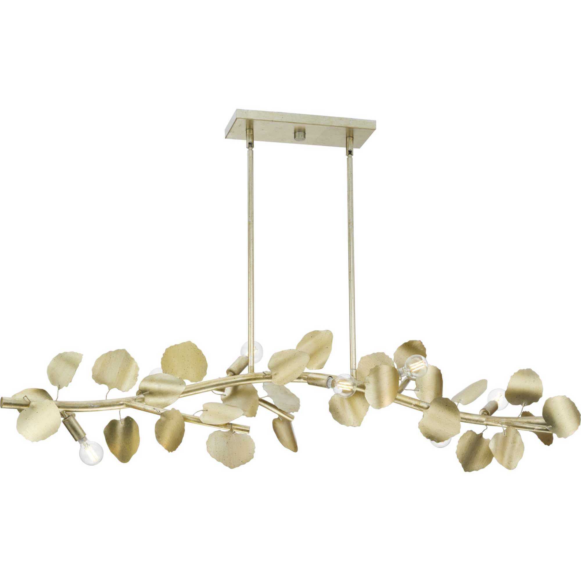 Laurel 7 Light 50.5 inch Gilded Silver Linear Chandelier Ceiling Light, Design Series