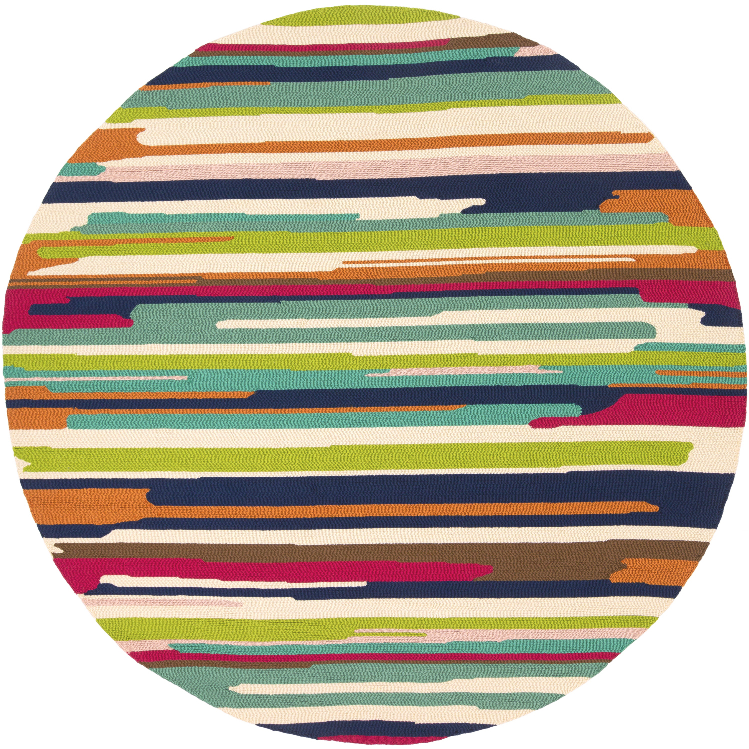 Rain 96 X 96 inch Burgandy/Navy/Brown/Cream/Aqua/Burnt Orange Handmade Rug in 8 Ft Round, Round