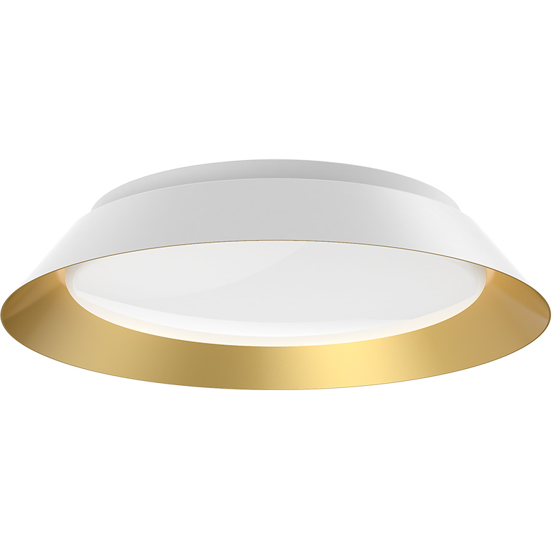 Jasper LED 14.25 inch White and Gold Flush Mount Ceiling Light
