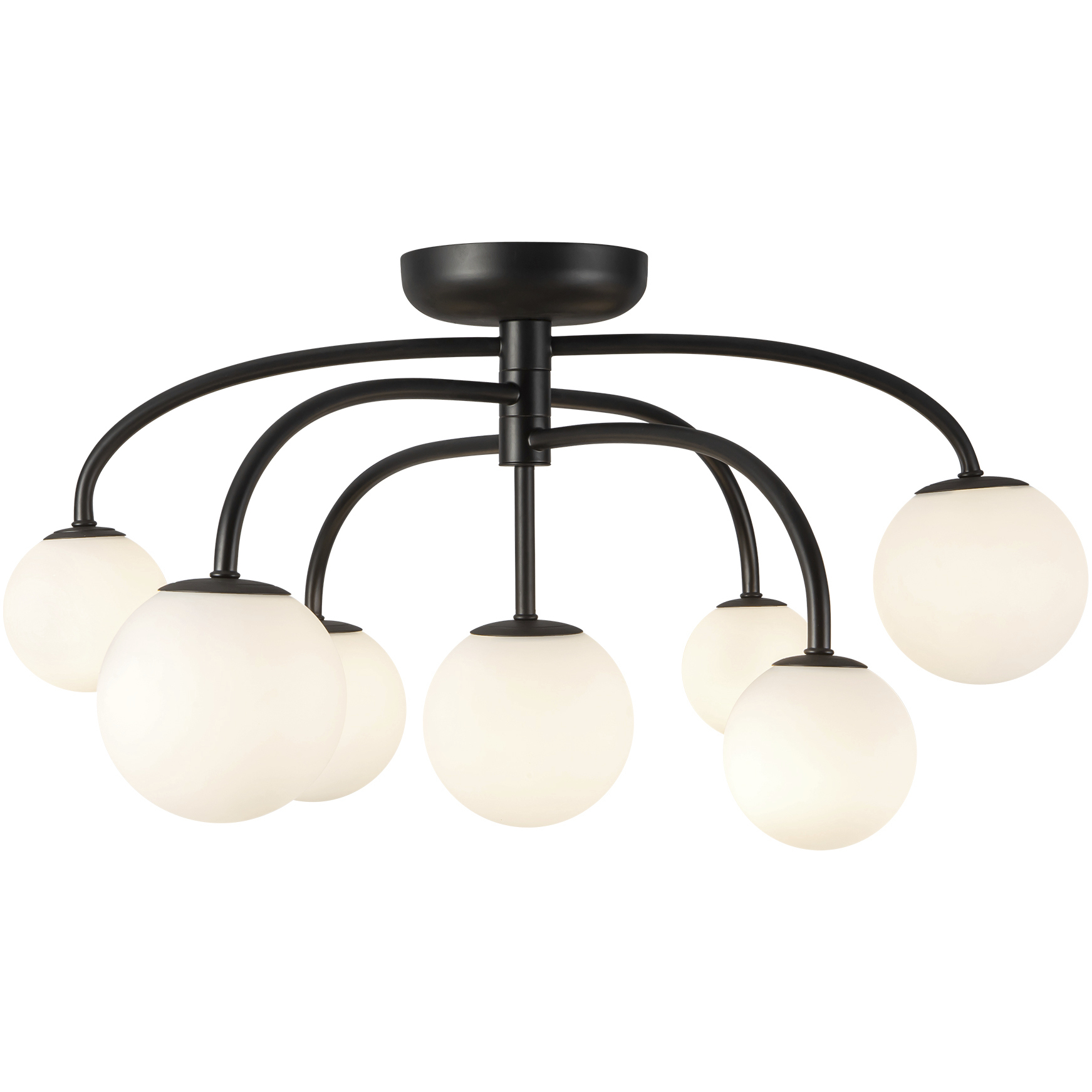 Alora Mood Fiona 7 Light 27.25 inch Matte Black Flush Mount Ceiling Light