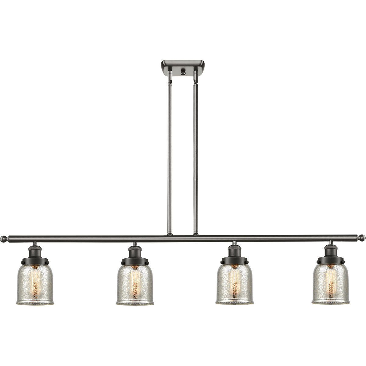 Small Bell 4 Light 48 inch Oil Rubbed Bronze Island Light Ceiling Light, Ballston