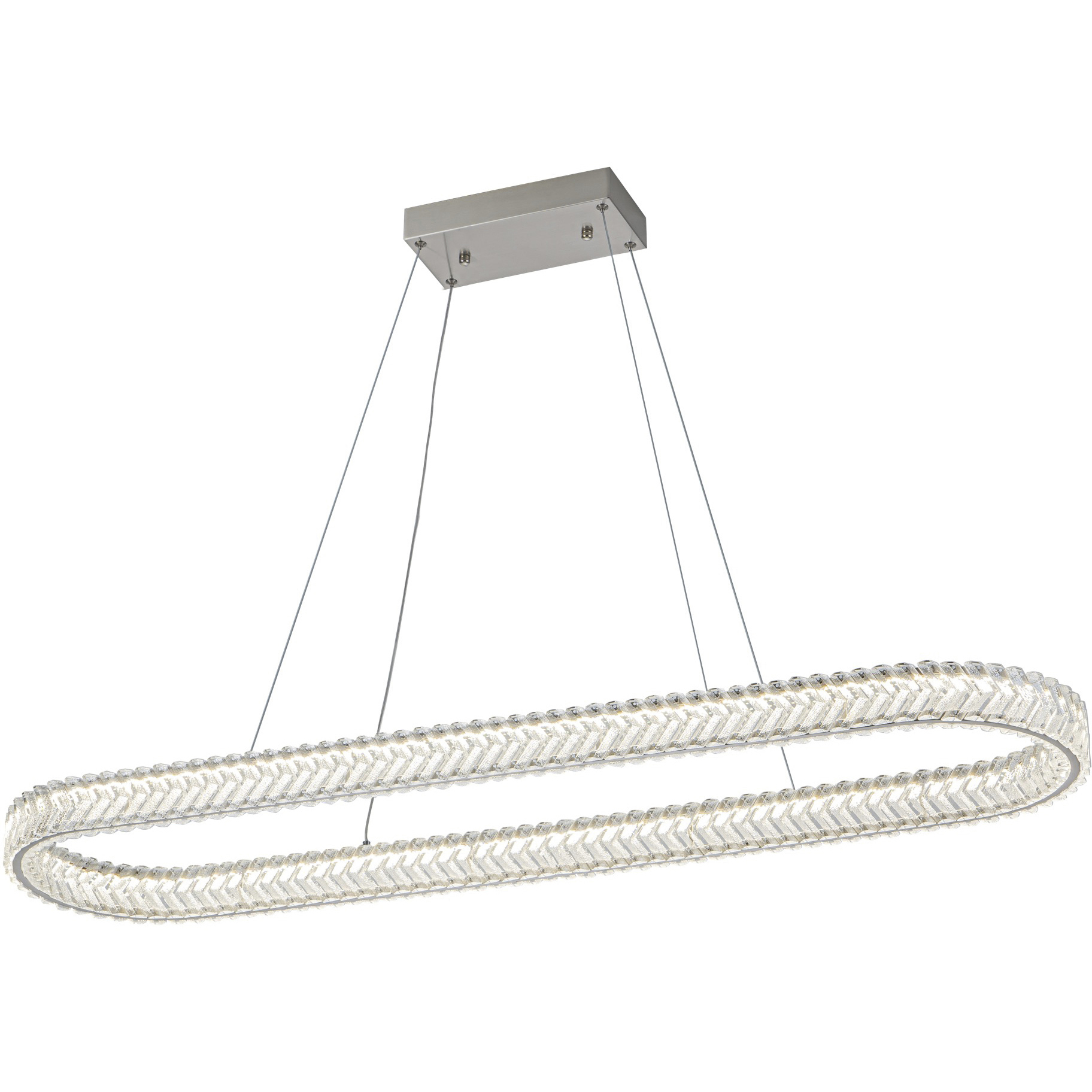 Chevron LED 47.24 inch Brushed Nickel Linear Island Pendant Ceiling Light