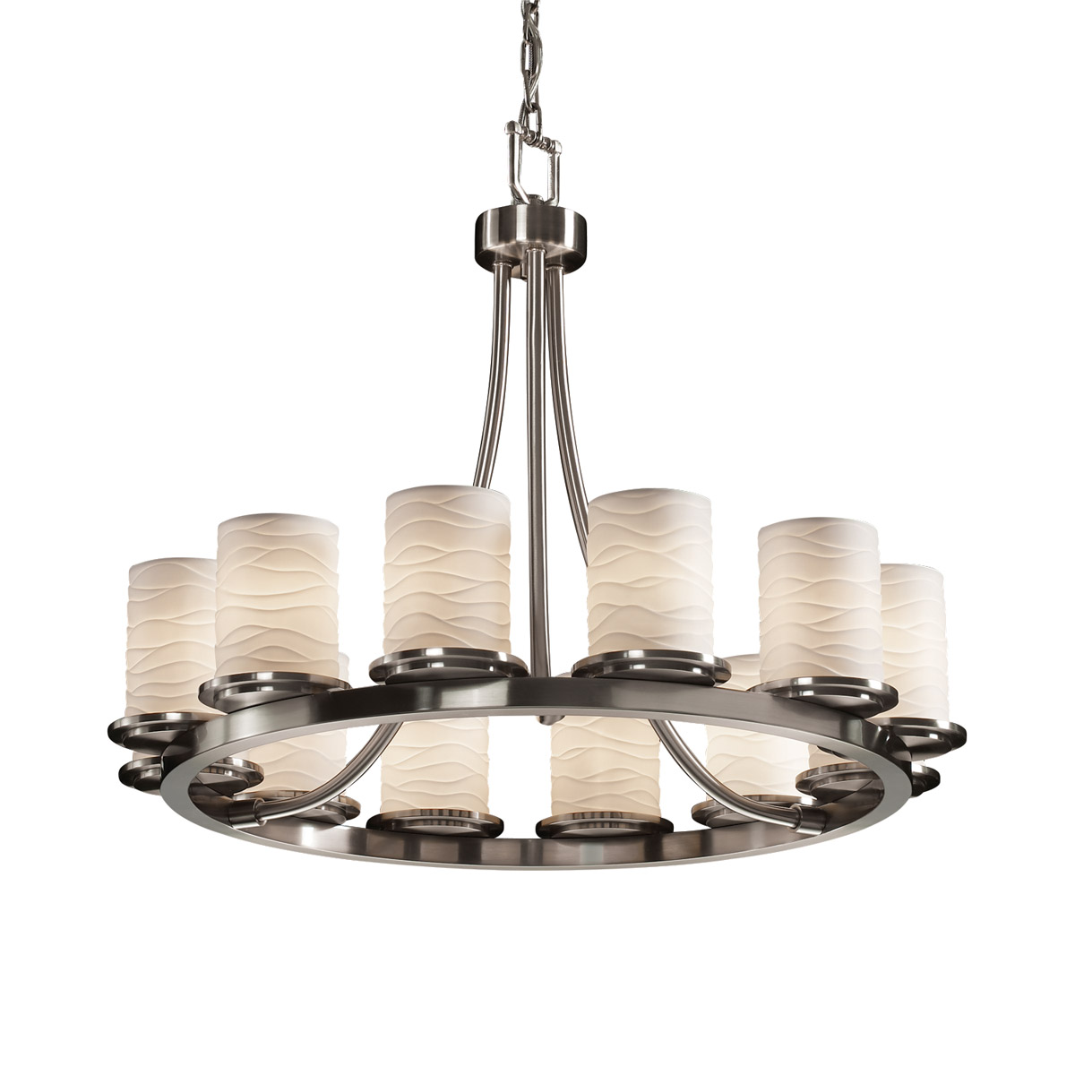 Limoges LED 28 inch Dark Bronze Chandelier Ceiling Light in Banana Leaf, 8400 Lm LED, Dakota