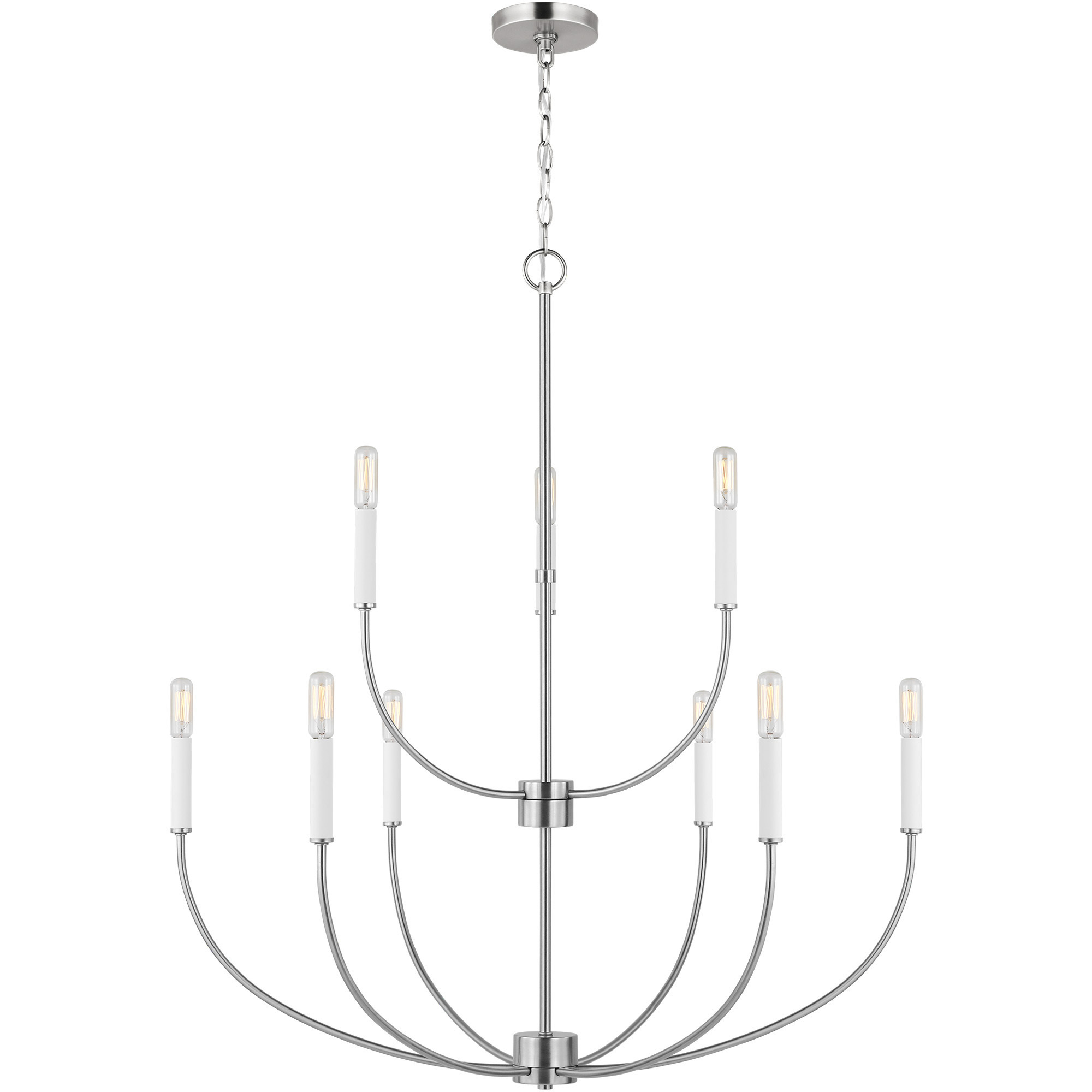 Greenwich 9 Light 32 inch Brushed Nickel Chandelier Ceiling Light