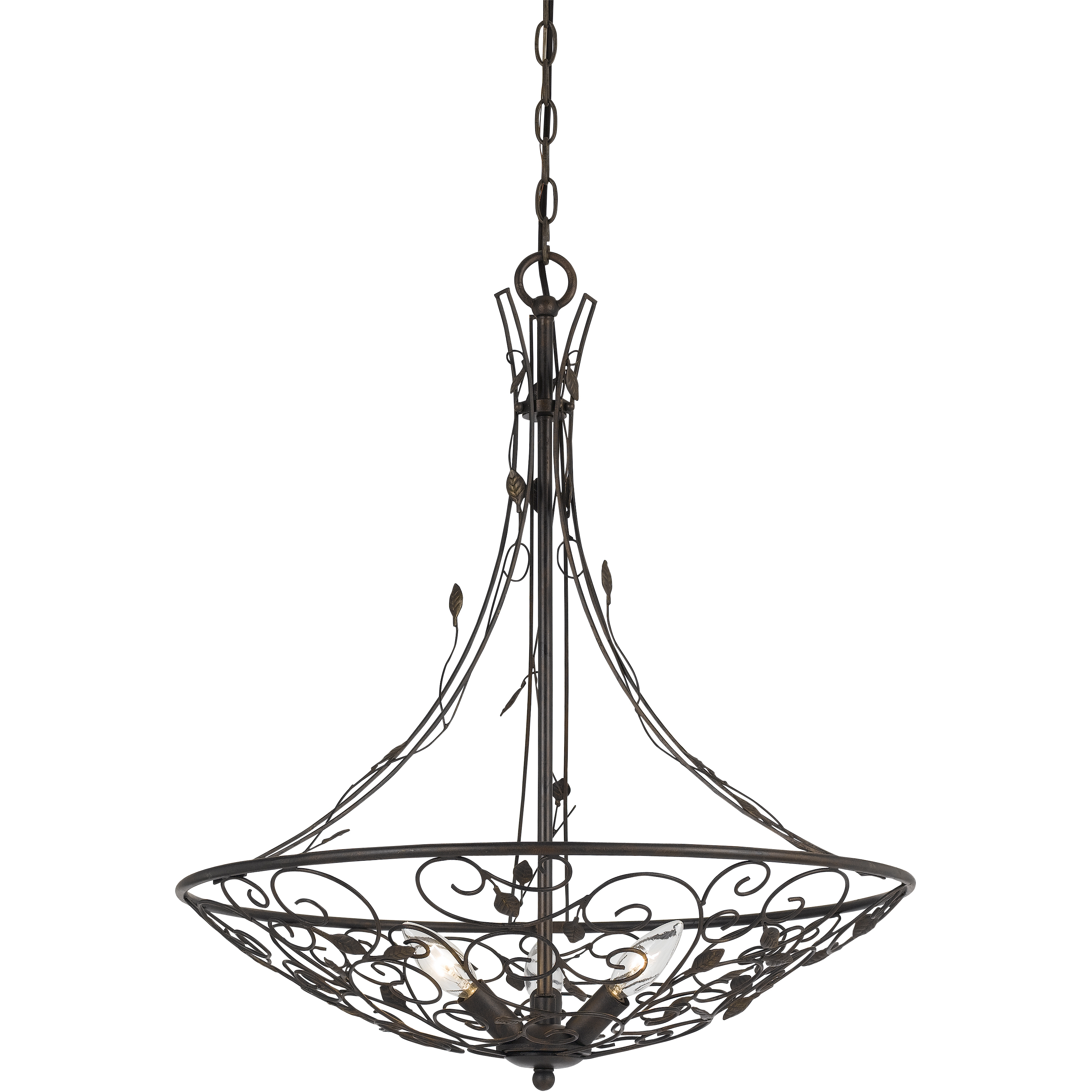 Varano 3 Light 22 inch Iron Rust Chandelier Ceiling Light
