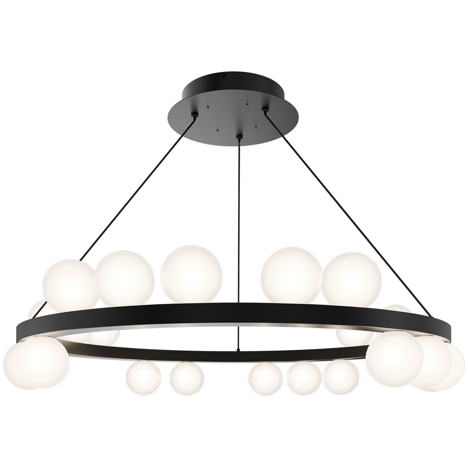 Carousel LED 28 inch Black Chandelier Ceiling Light in 3500K, dweLED
