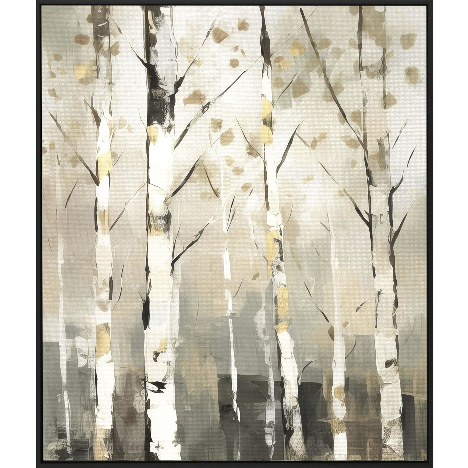 Birch Silhouette Beige and Brown and Green and Neutral Canvas, Propac