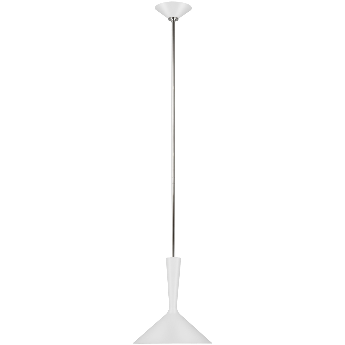 AERIN Rosetta LED 12 inch Matte White and Polished Nickel Pendant Ceiling Light, Medium