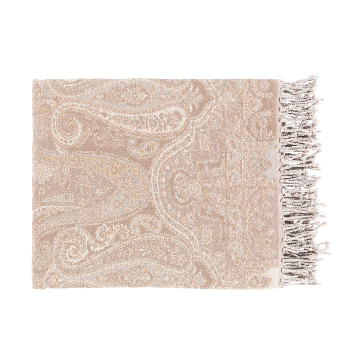 Boteh 60 X 50 inch Medium Gray/Cream/Taupe Throws