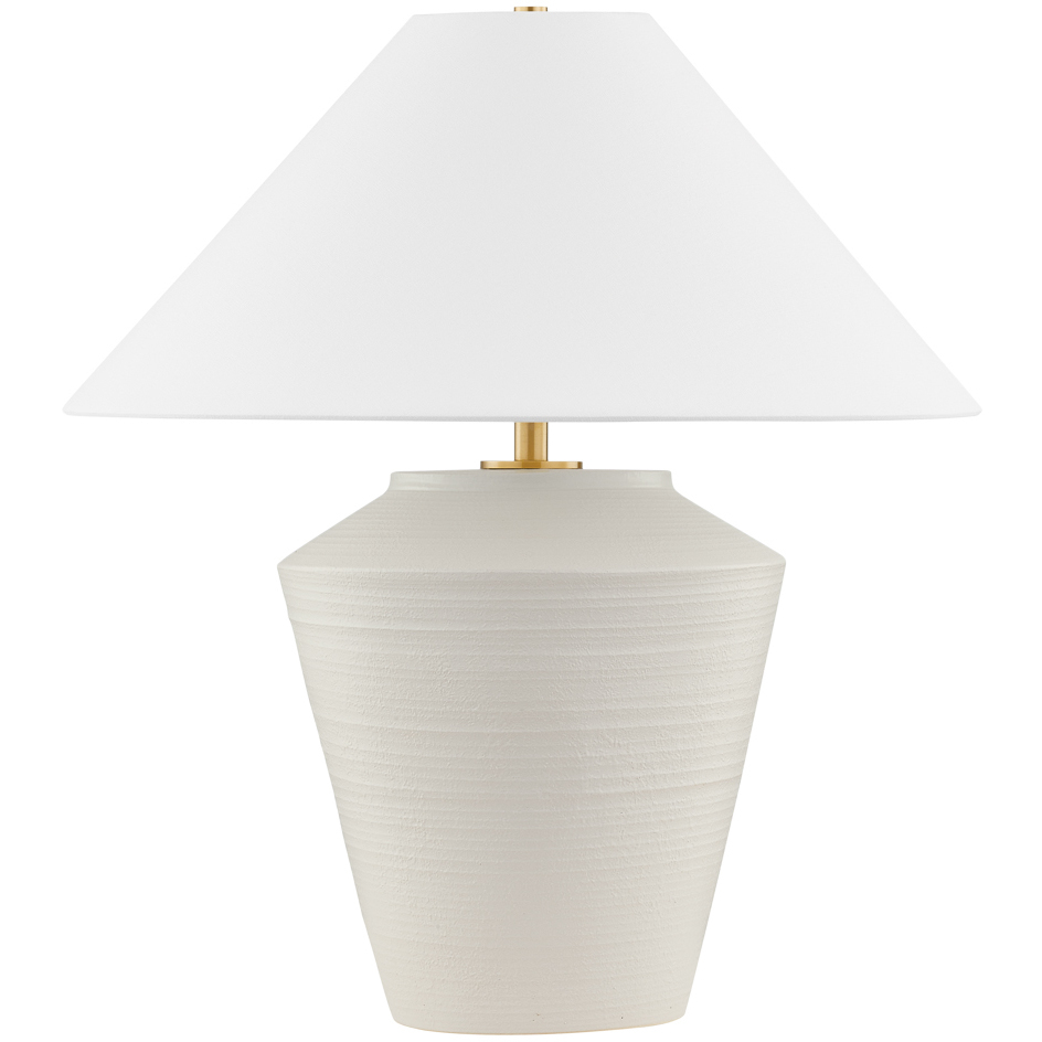 Rachie 23 inch 15.00 watt Aged Brass and Ceramic Whitewash Terracotta Table Lamp Portable Light