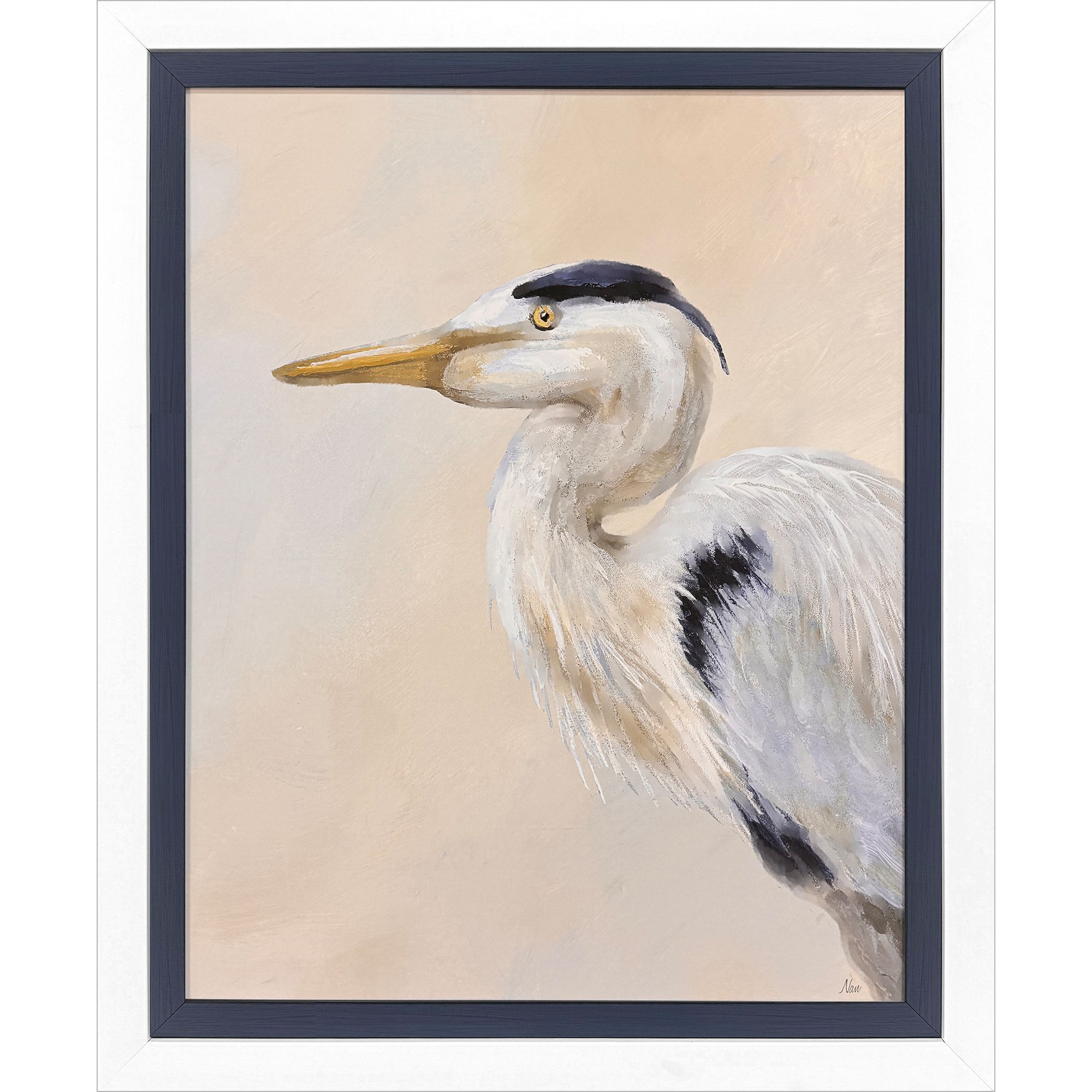 Heron Haven Blue and Gray Framed Art, Propac