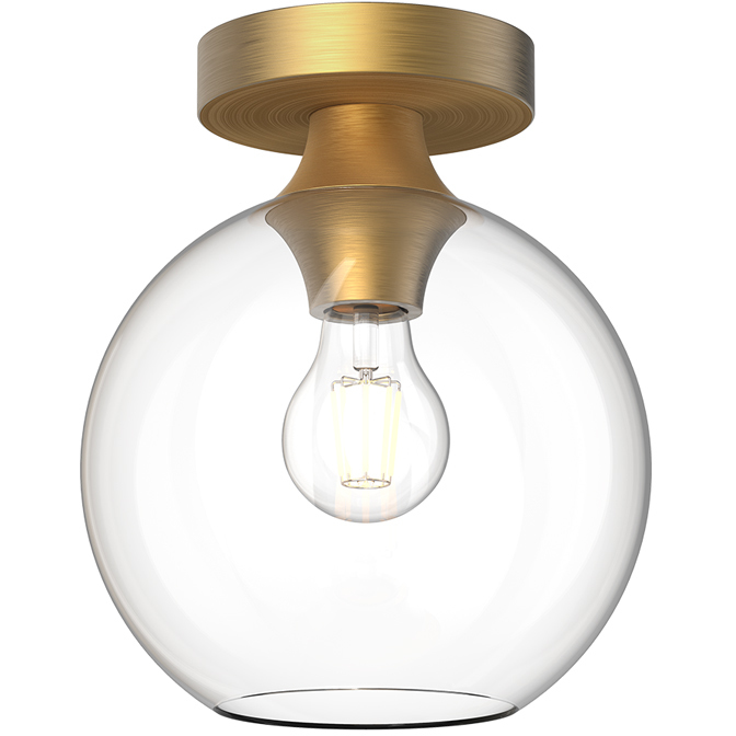 Alora Mood Castilla 1 Light 7.88 inch Aged Gold Flush Mount Ceiling Light in Clear Glass