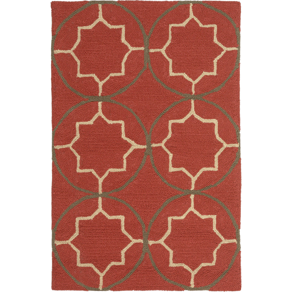 Rain 144 X 108 inch Dark Red, Dark Brown, Beige Rug