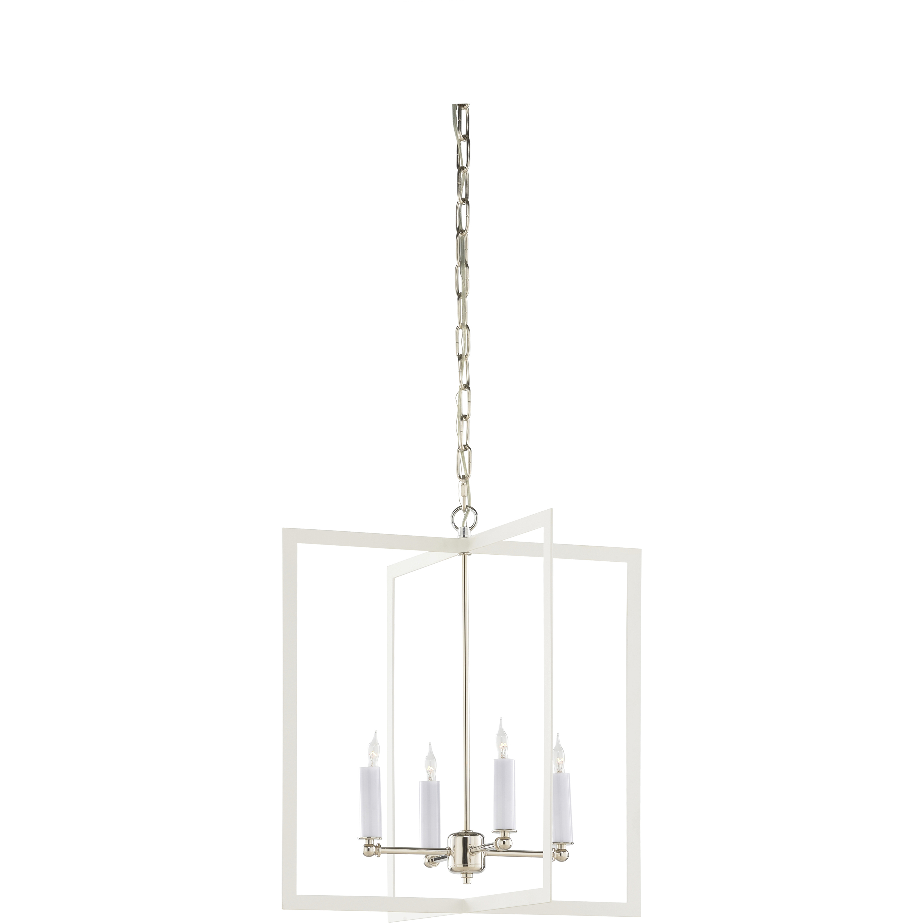 Bayberry 4 Light 20 inch White/Cream and Silver Chandelier Ceiling Light, Large