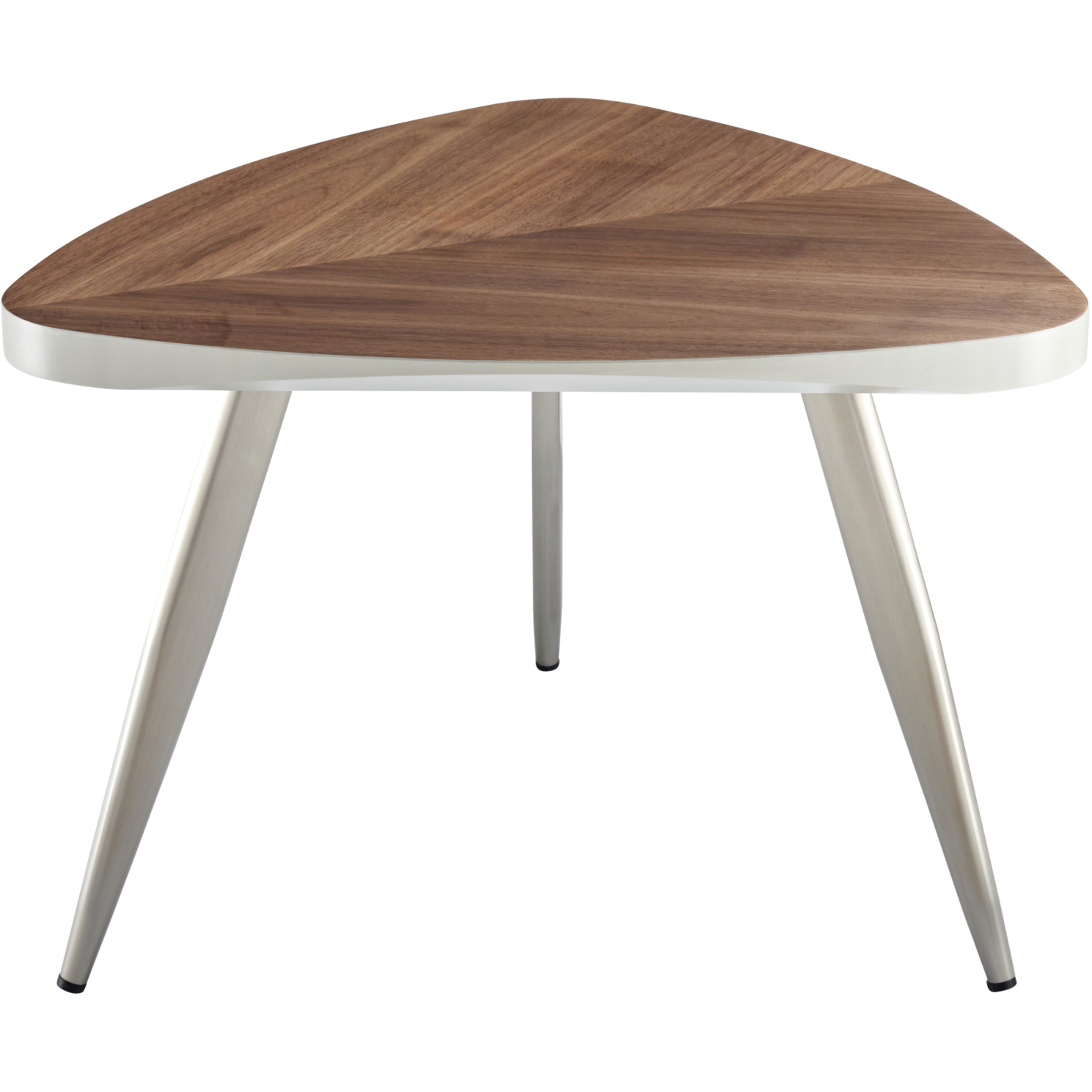 Trinity 26.06 X 25.59 inch Top: Brown; Base: Metallic - Nickel End Table