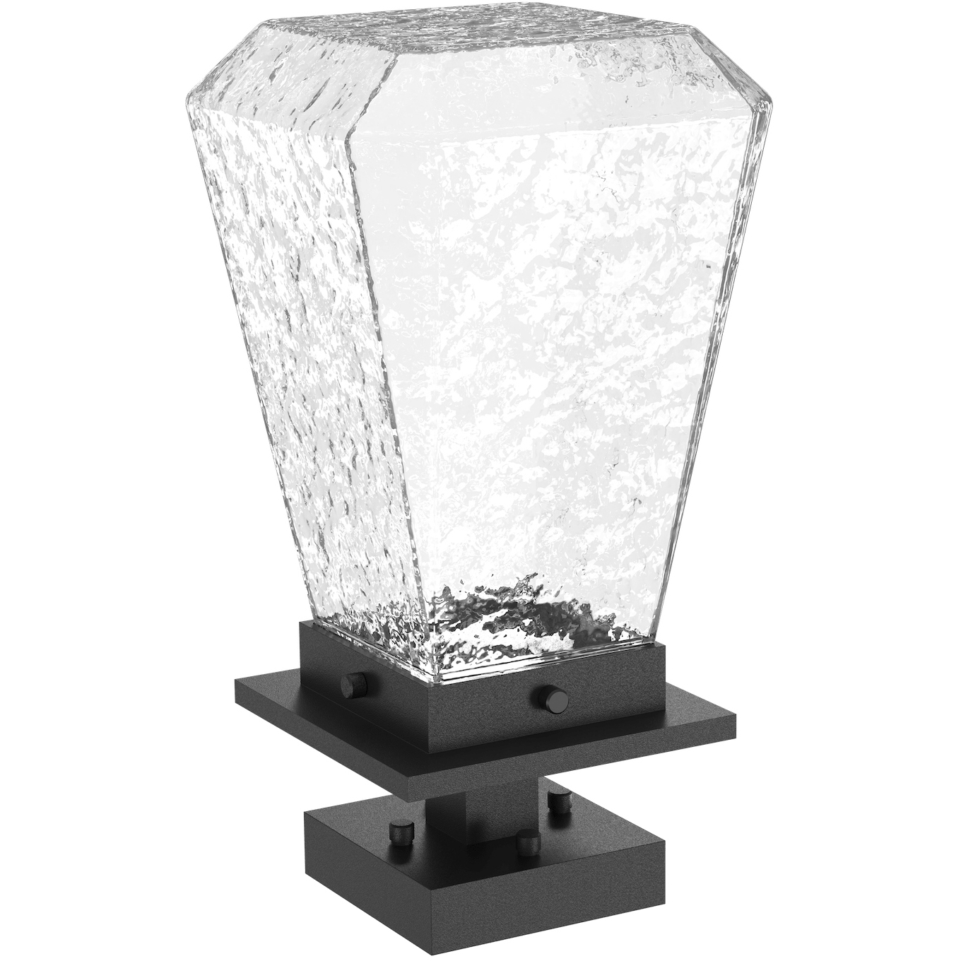 Outdoor Chilled Glass LED 6.8 inch Textured Black Pier Mount in 3000K LED, Beacon   