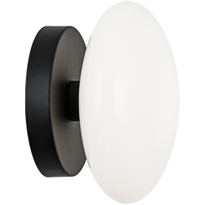 Pearlesque 1 Light 6.38 inch Matte Black Wall Sconce Wall Light in Matte Black and Opal Glass