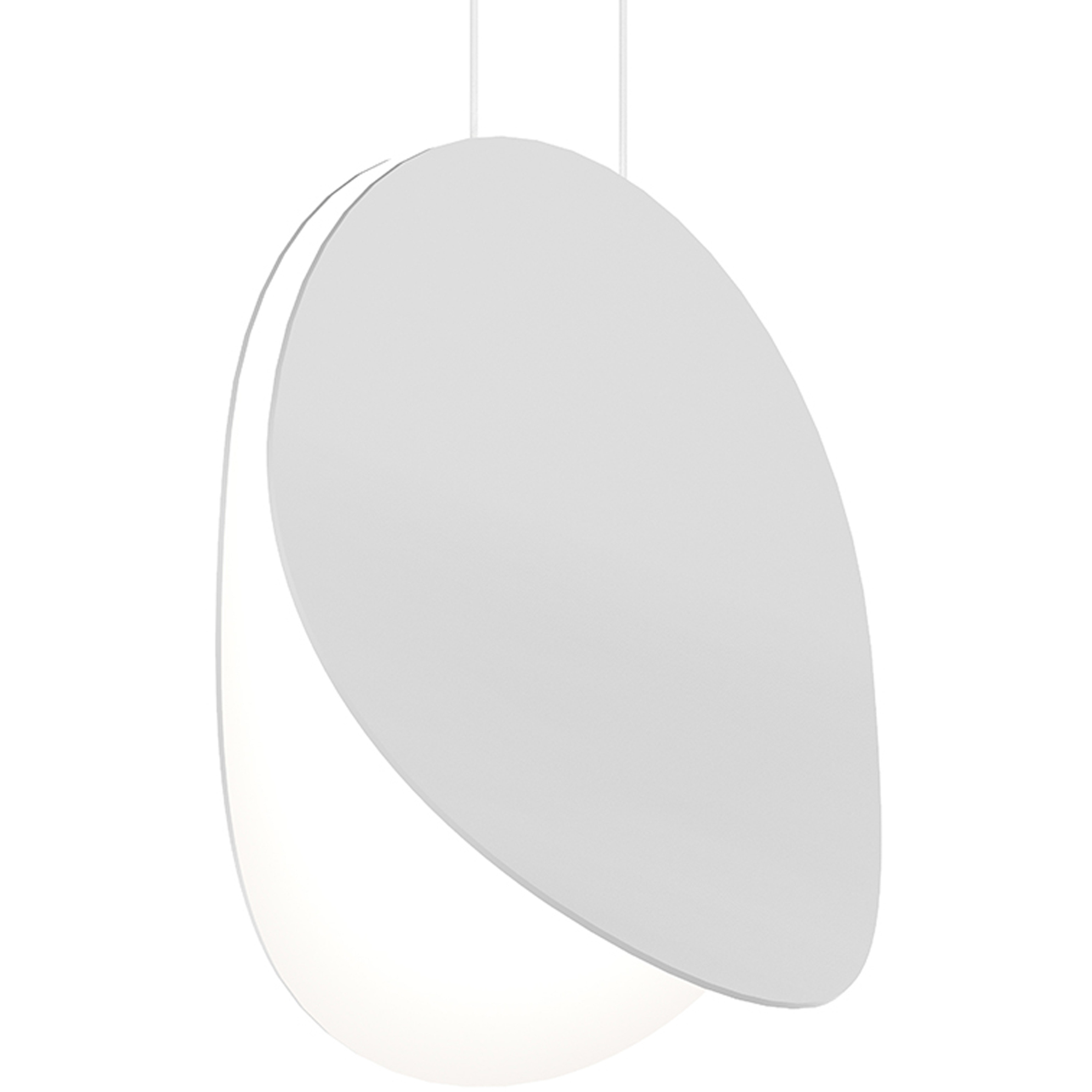 Malibu Discs LED 14 inch Satin White Pendant Ceiling Light in Standard Suspension