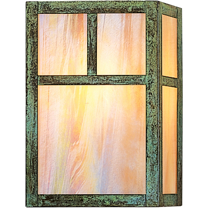 Mission 1 Light 7 inch Antique Copper Wall Mount Wall Light in Rain Mist