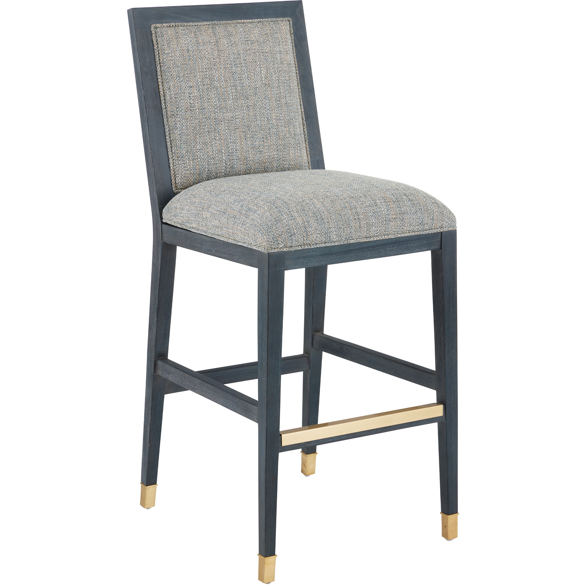 Santos 44 inch Vintage Navy and Satin Brass and Barrett Dusk Bar Stool