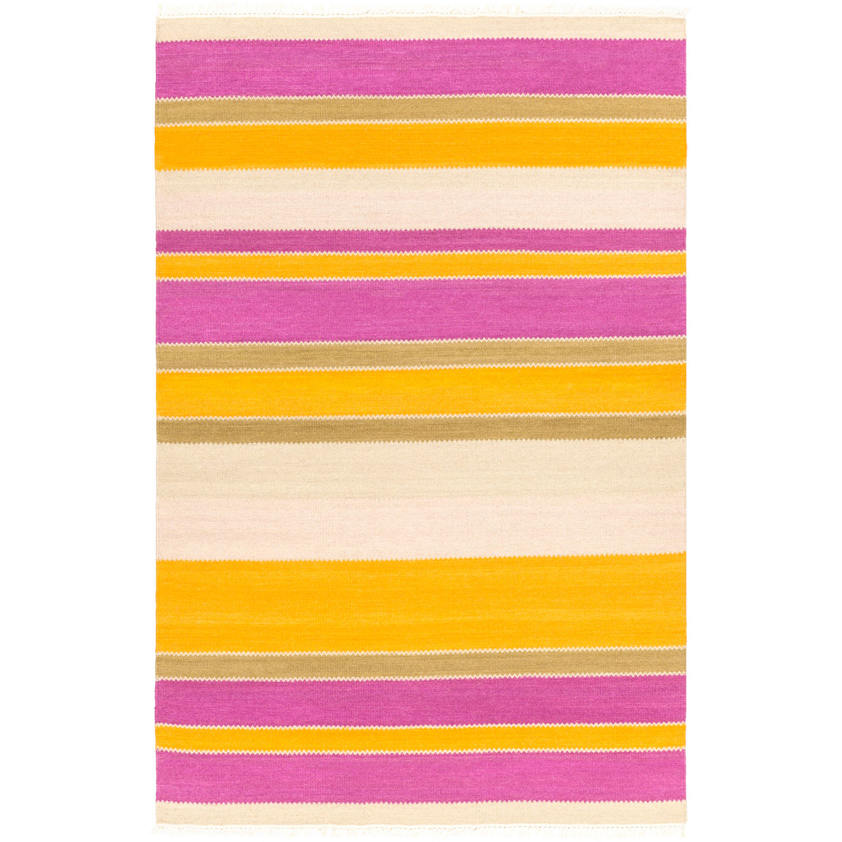 Miguel 90 X 60 inch Orange and Purple Area Rug, Wool and Cotton