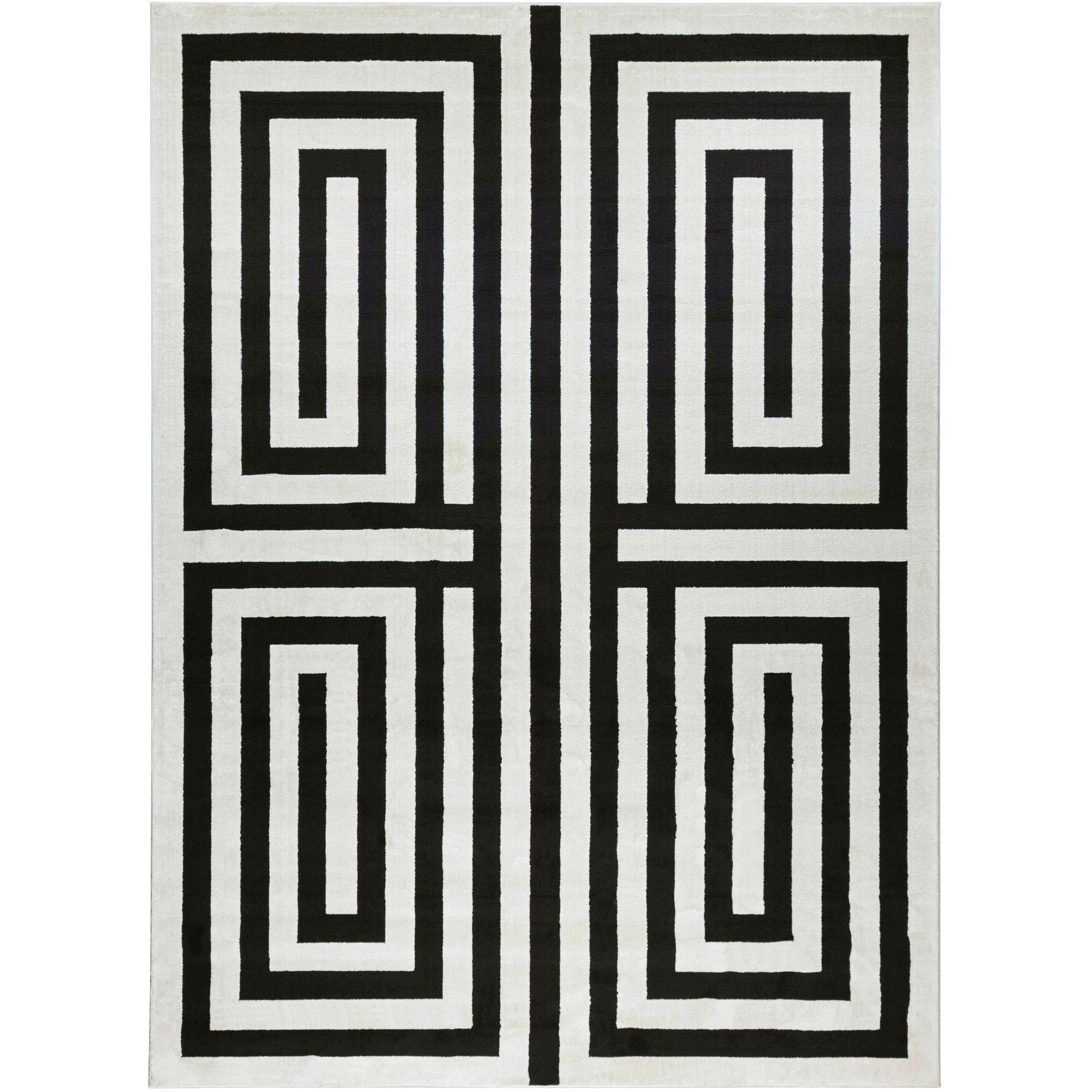 Optika 36 X 24 inch Black/White Rug in 2 x 3
