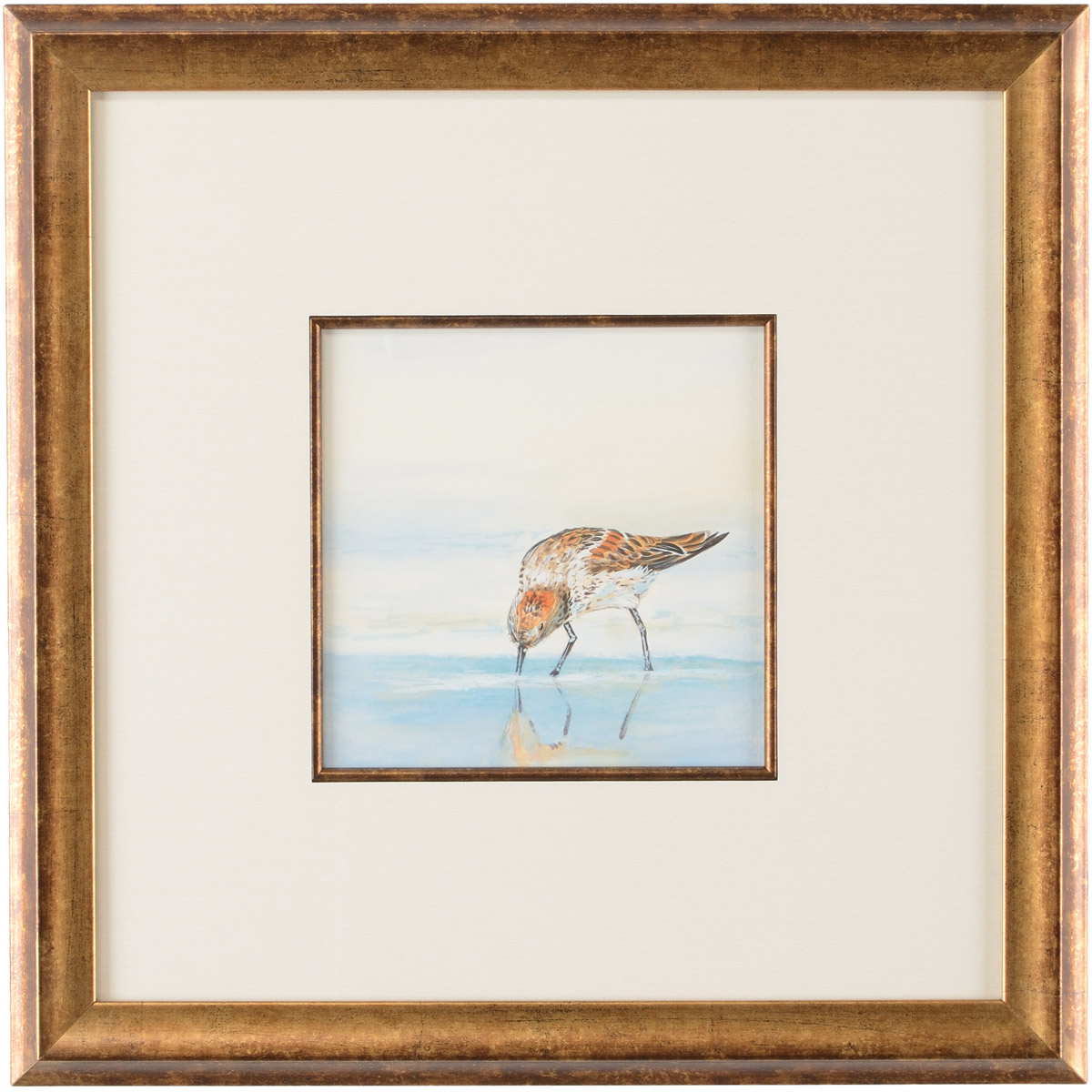 Lisa Kahn White Mat - Antique Gold Fillet Watercolor