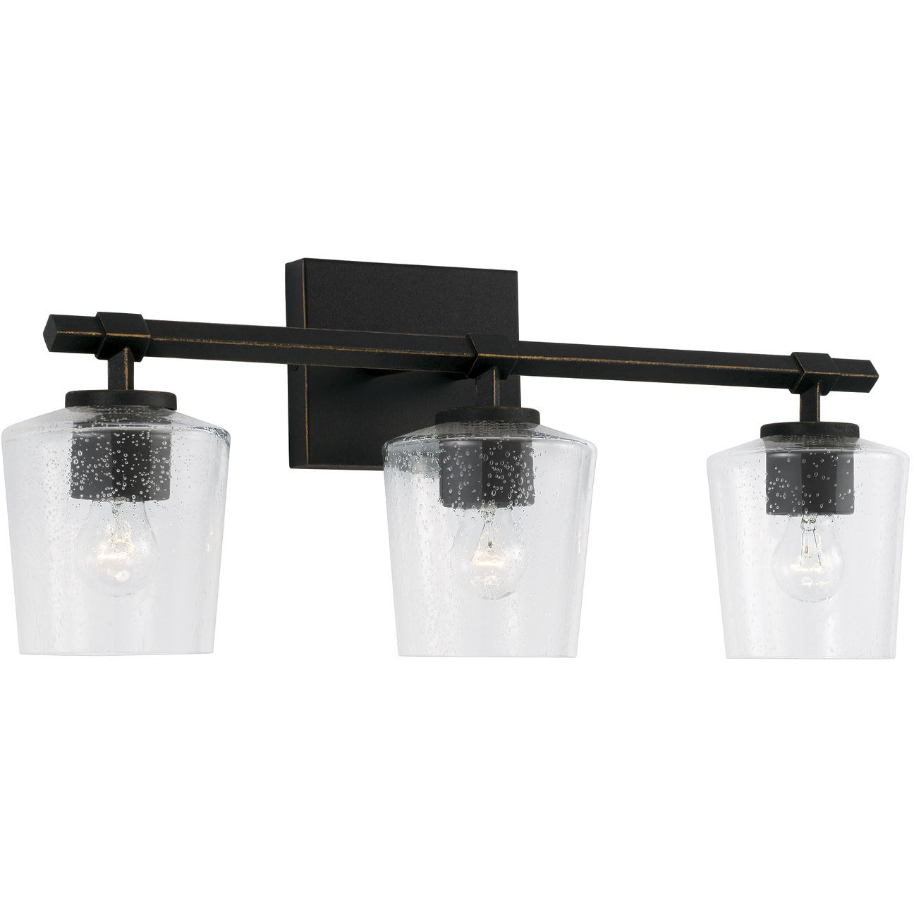 Ogden 3 Light 24 inch Brushed Black Iron Vanity Light Wall Light