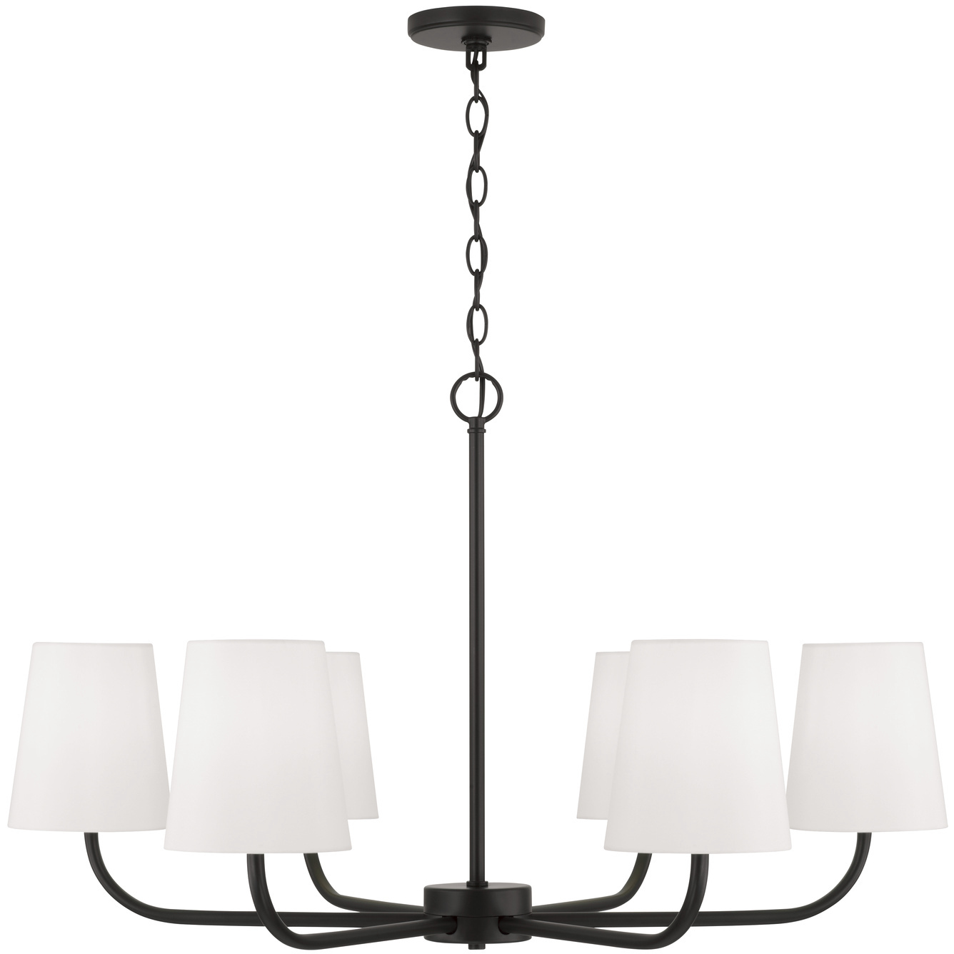 Brody 6 Light 34.5 inch Matte Black Chandelier Ceiling Light