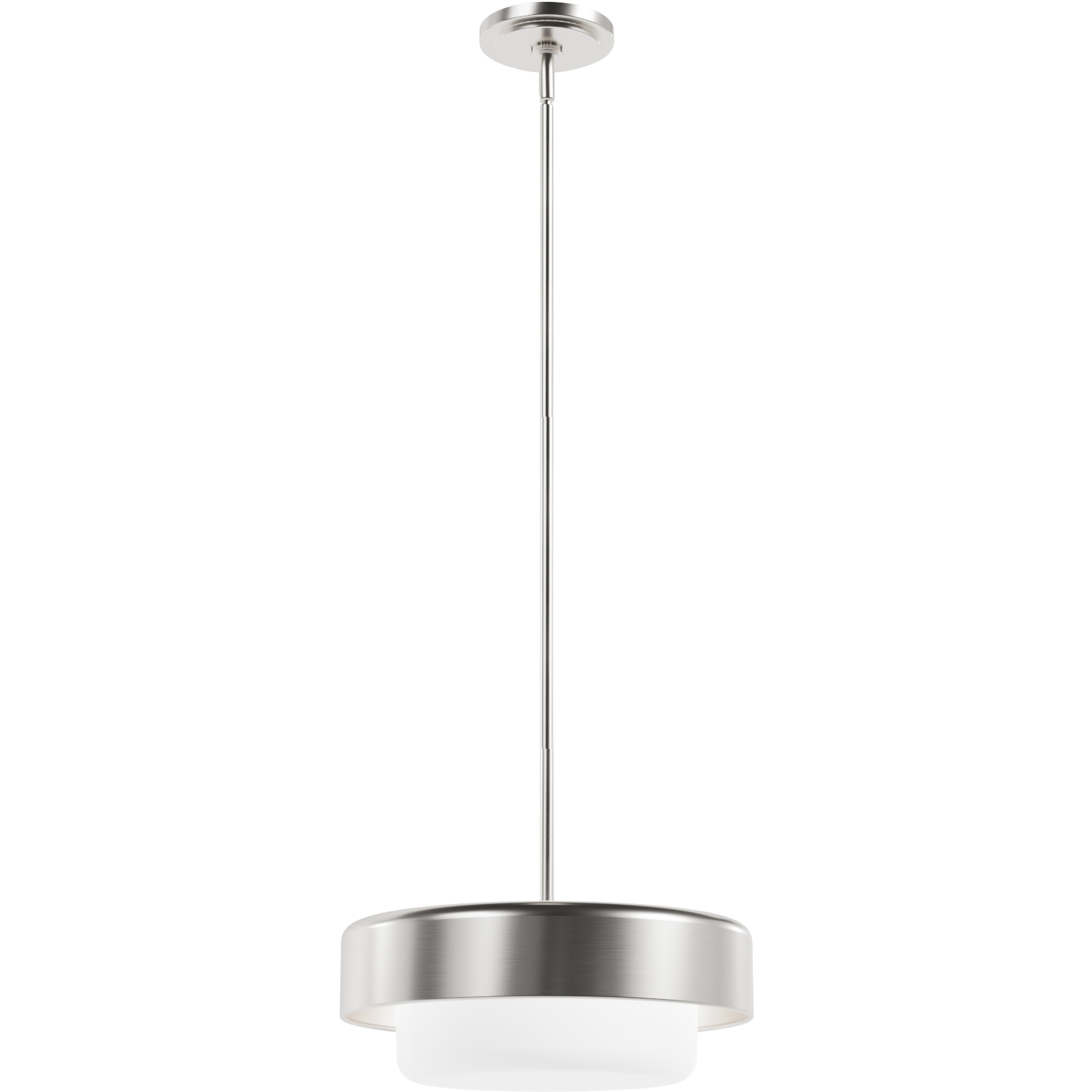 Station 2 Light 14 inch Brushed Nickel Pendant Ceiling Light, Small