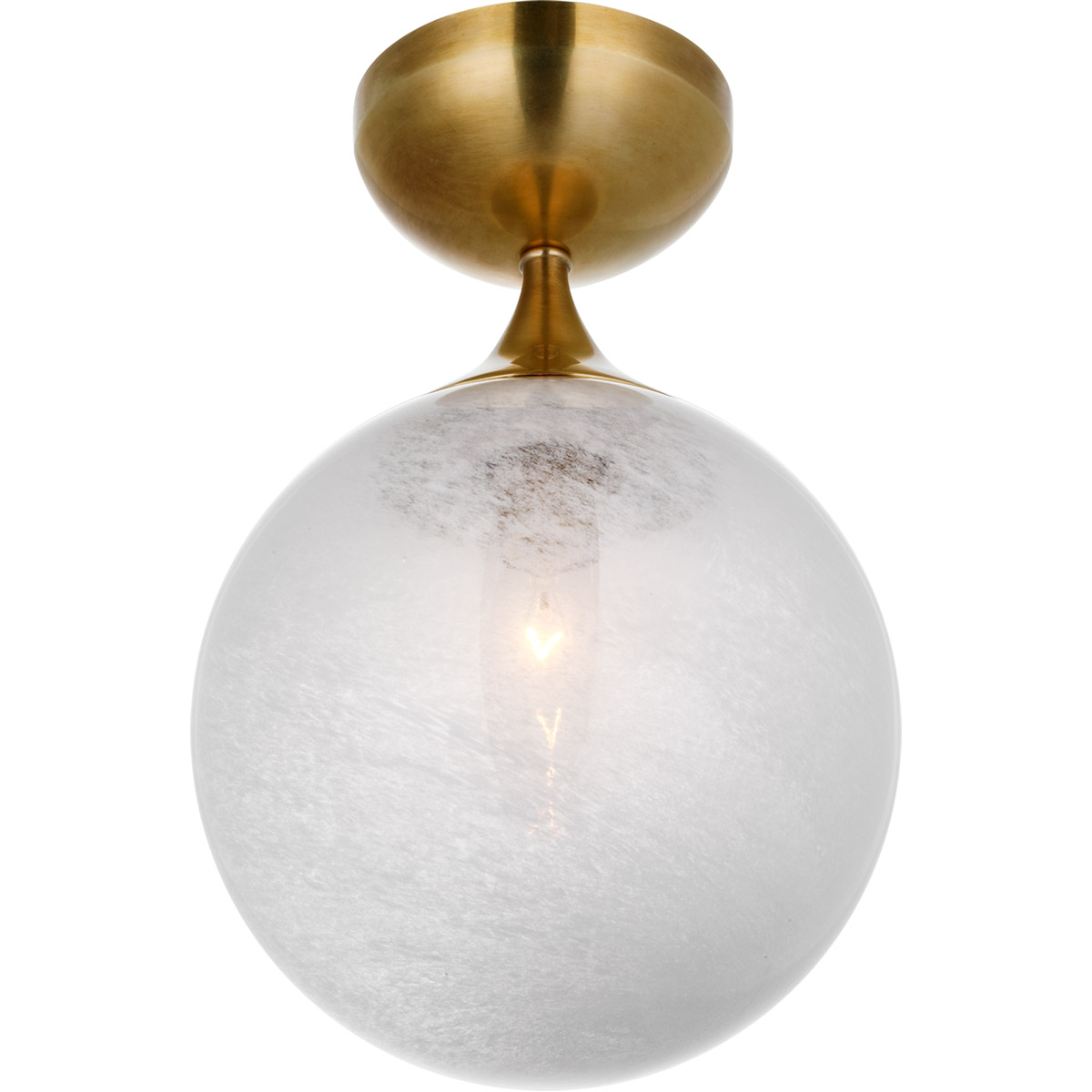 AERIN Cristol 1 Light 8 inch Hand-Rubbed Antique Brass Flush Mount Ceiling Light, Small
