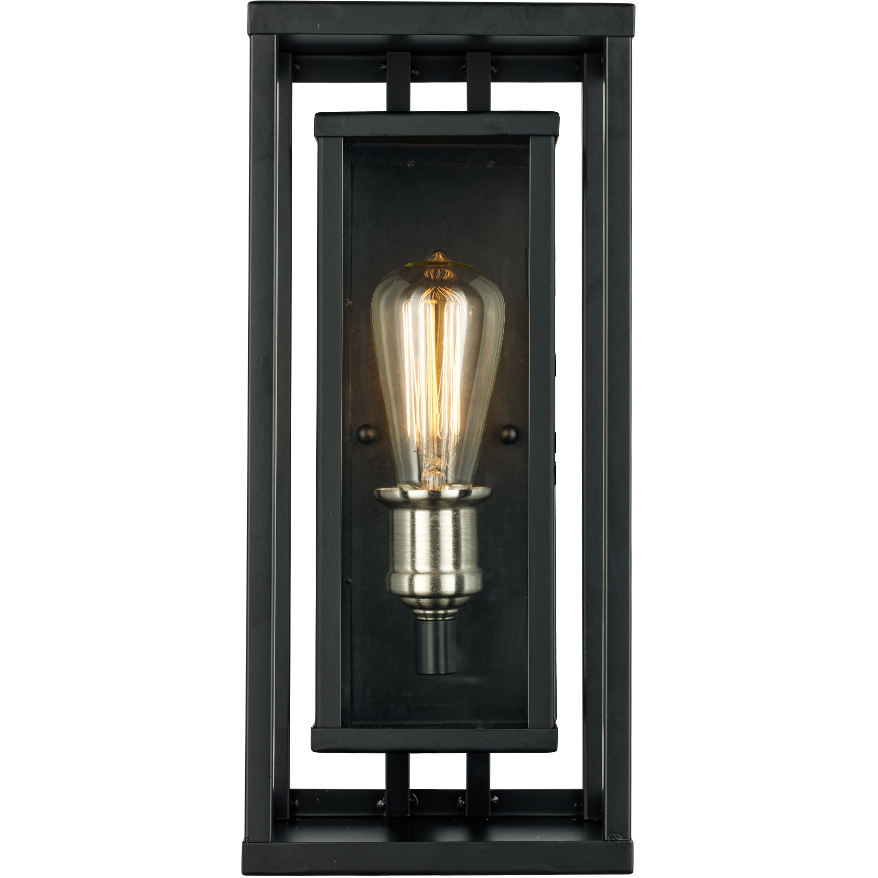 Showcase 1 Light 16 inch Black and Brushed Nickel Outdoor Wall Lantern