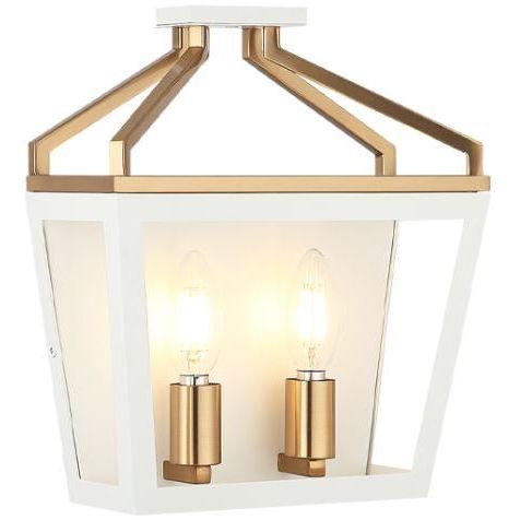 Mavonshire 2 Light 10 inch White and Aged Gold Brass Wall Sconce Wall Light