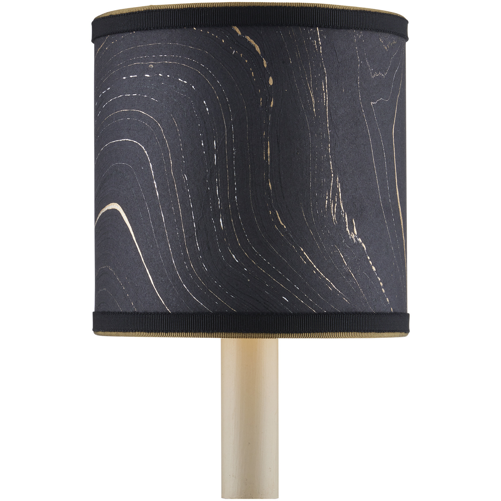 Marble Paper Black and Gold and Silver 5 inch Drum Chandelier Shade