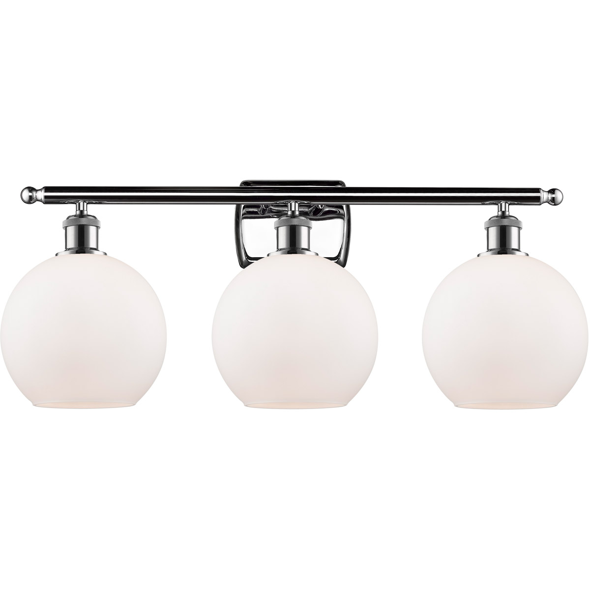 Ballston Athens 3 Light 26 inch Polished Chrome Bath Vanity Light Wall Light in Matte White Glass, Ballston