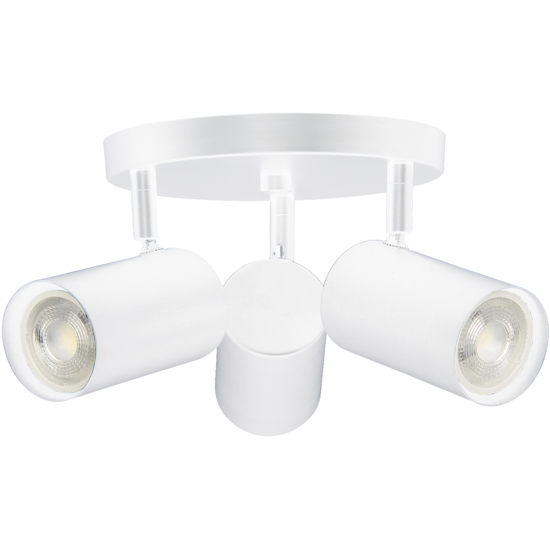Taylor 3 Light 120 Matte White Spotlight Ceiling Light, Fixed Arm