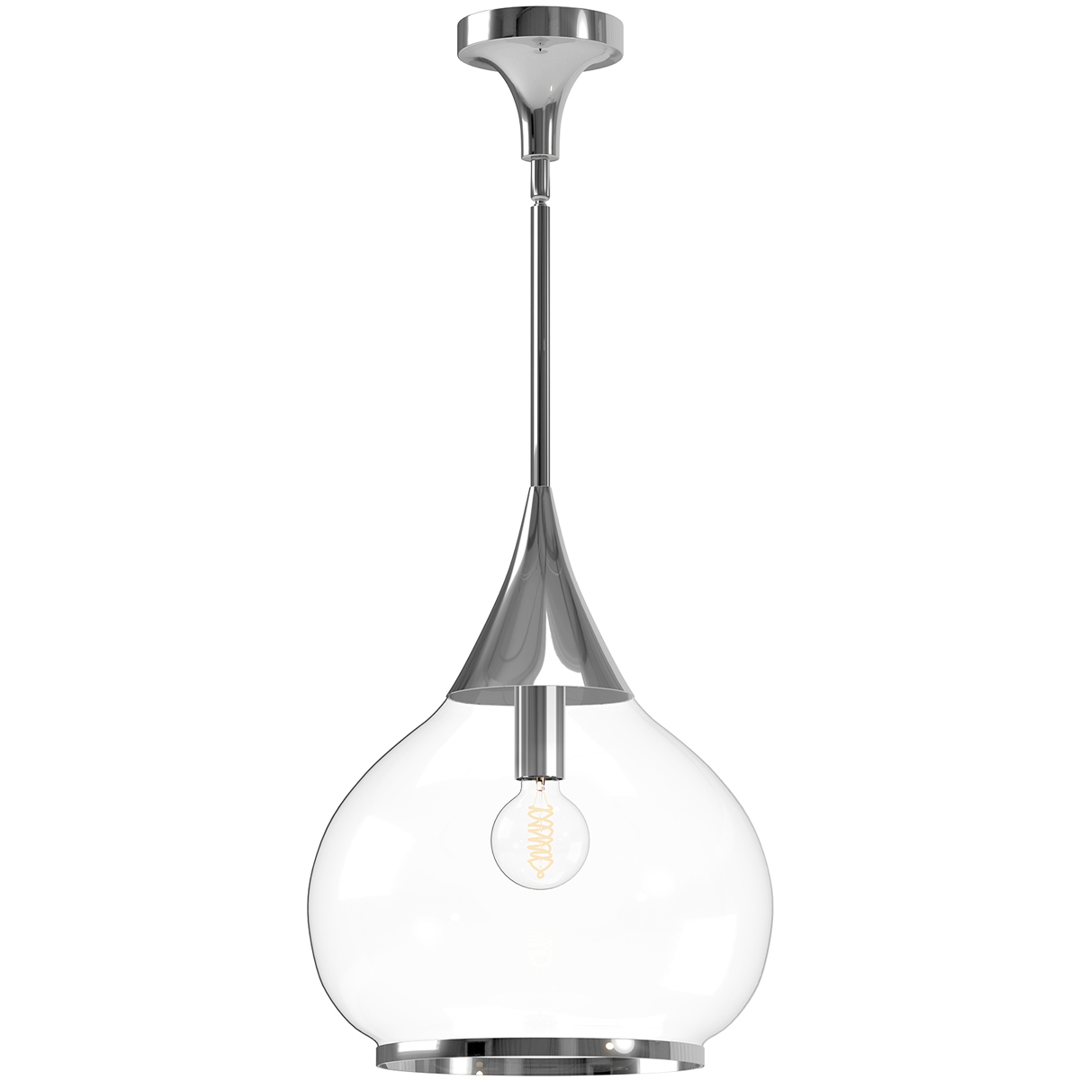 Alora Mood Hazel 1 Light 14.13 inch Chrome Pendant Ceiling Light in Clear Glass