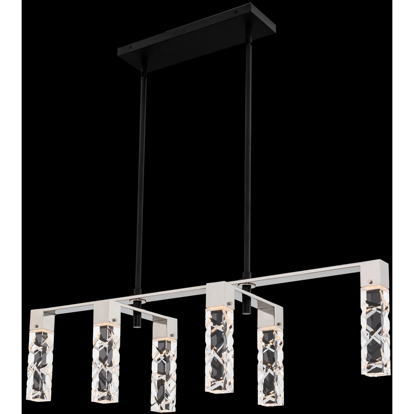 Serres LED 42 inch Matte Black with Polished Nickel Island Light Ceiling Light