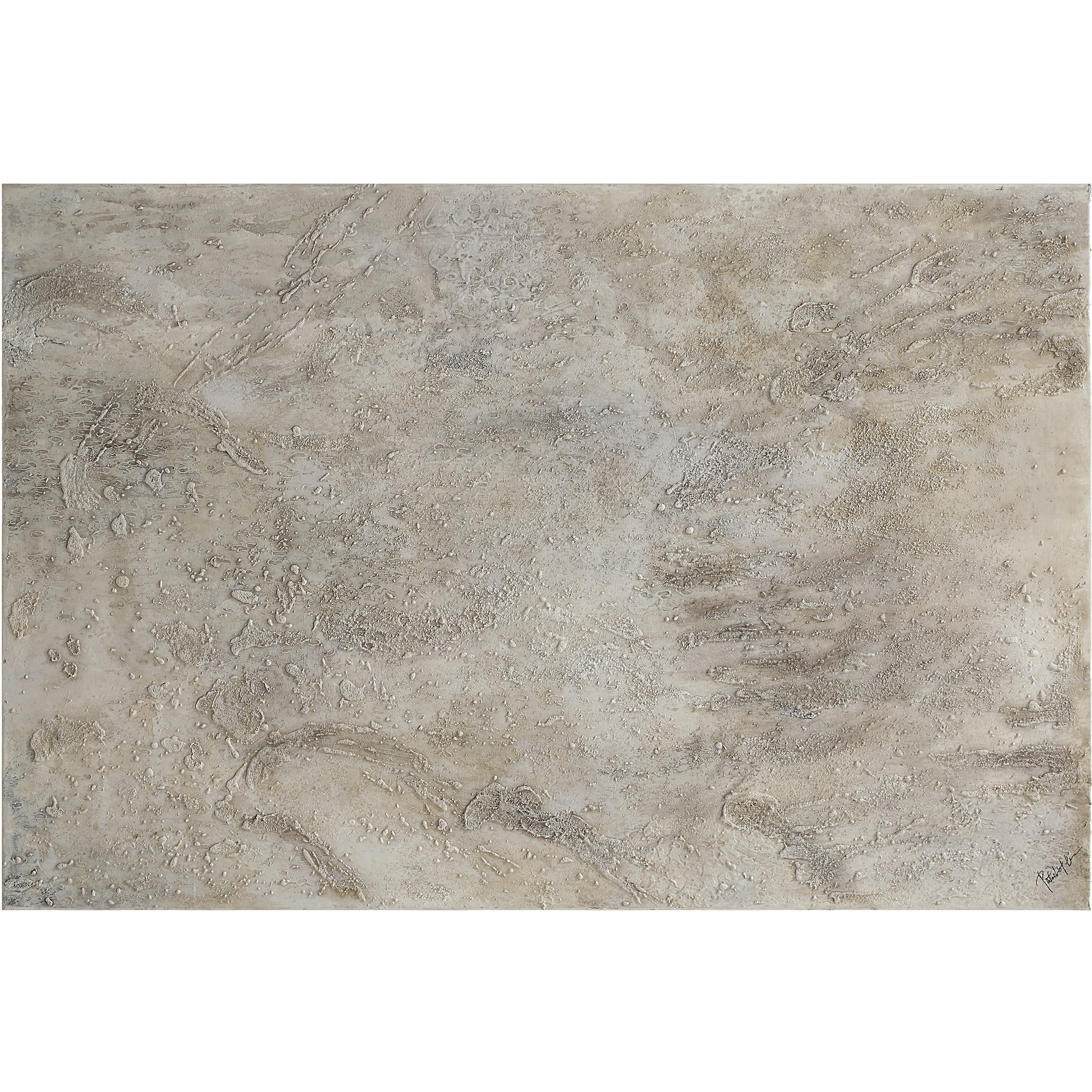 Mann Beige and White and Grey Canvas Art