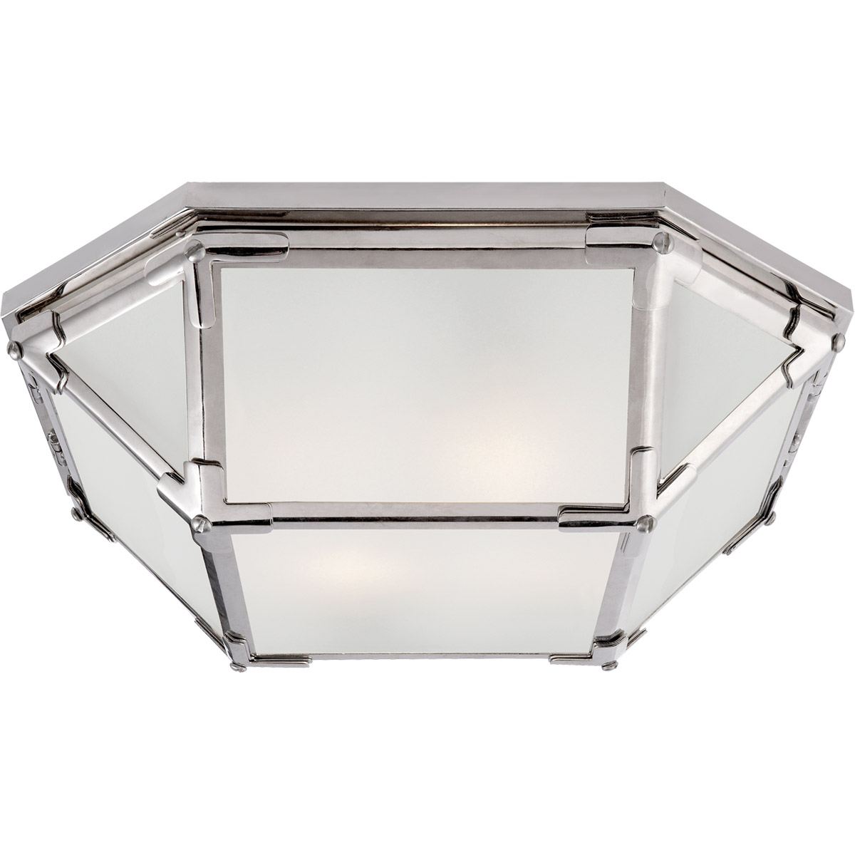 Suzanne Kasler Morris 2 Light 15.5 inch Polished Nickel Flush Mount Ceiling Light in Frosted Glass