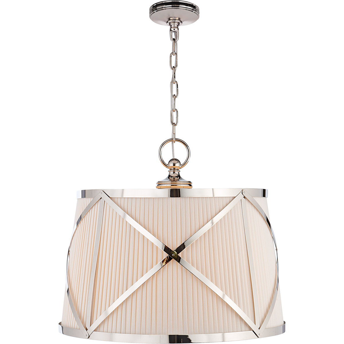 Chapman & Myers Grosvenor 3 Light 24 inch Polished Nickel Hanging Shade Ceiling Light, Large