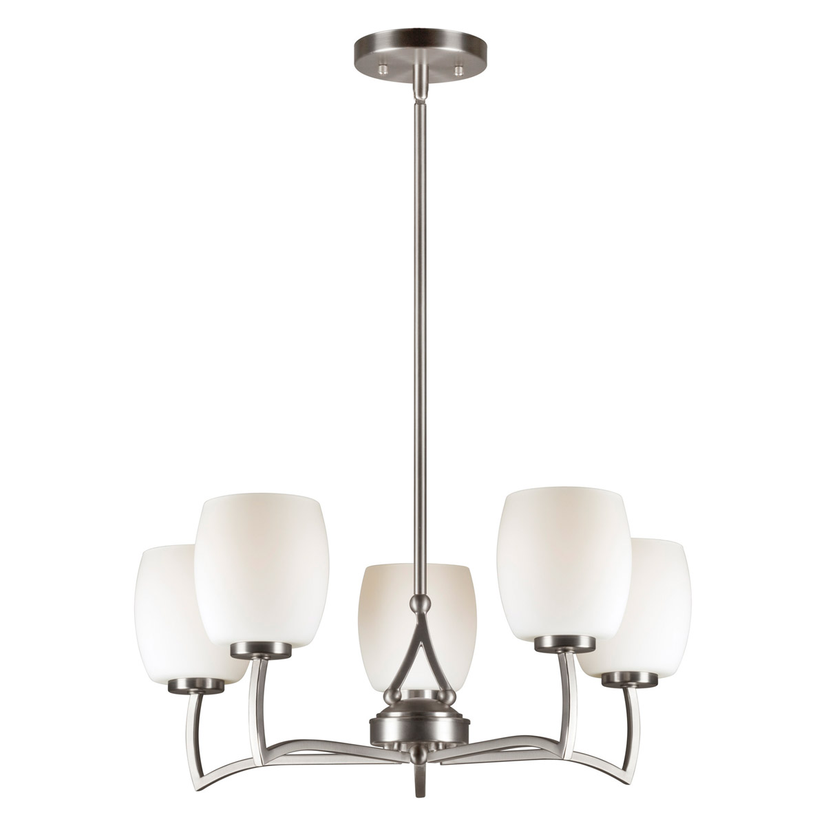 Signature 5 Light 21.5 inch Brushed Nickel Chandelier Ceiling Light