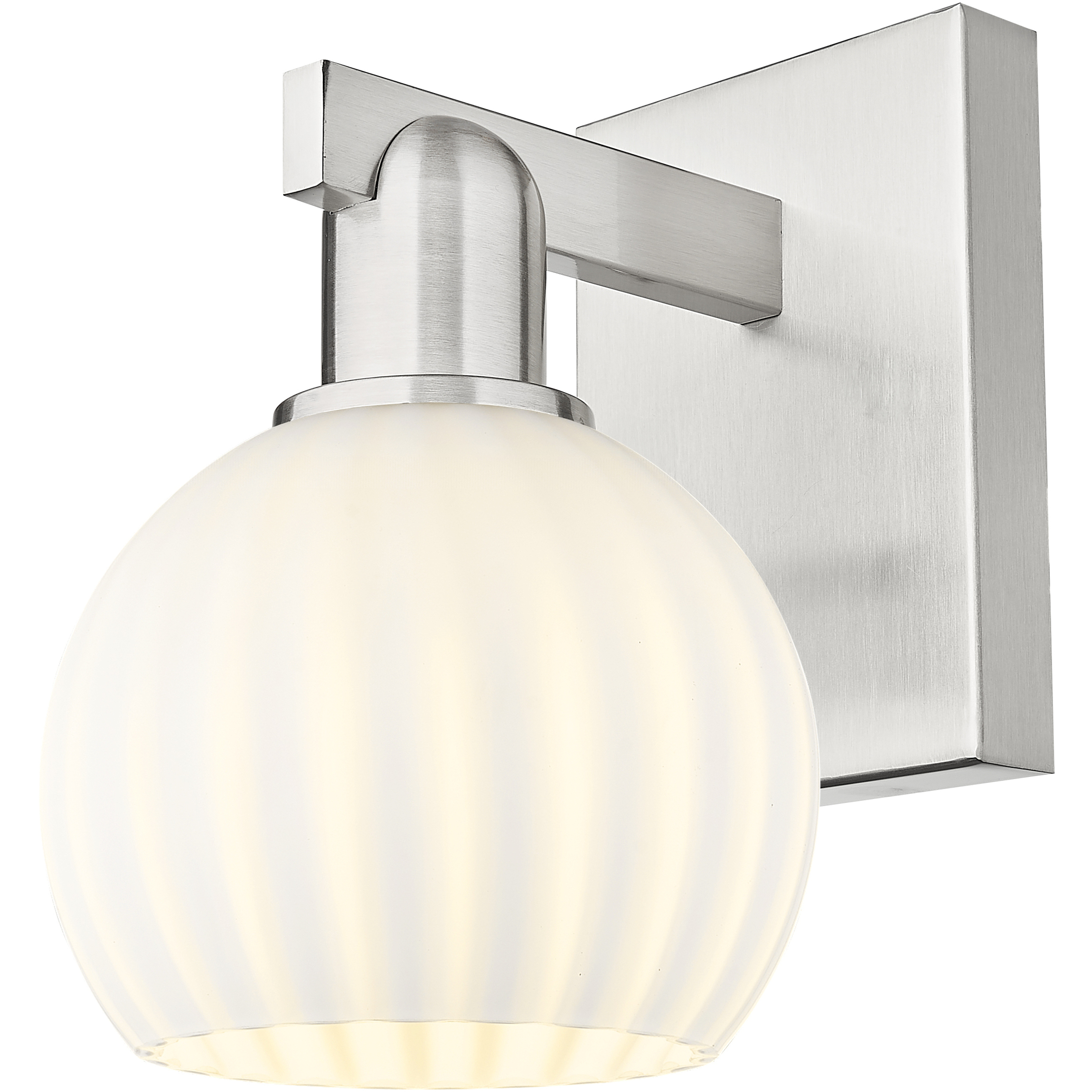 Arcadia White Venetian Armed Sconce Wall Light in Brushed Satin Nickel