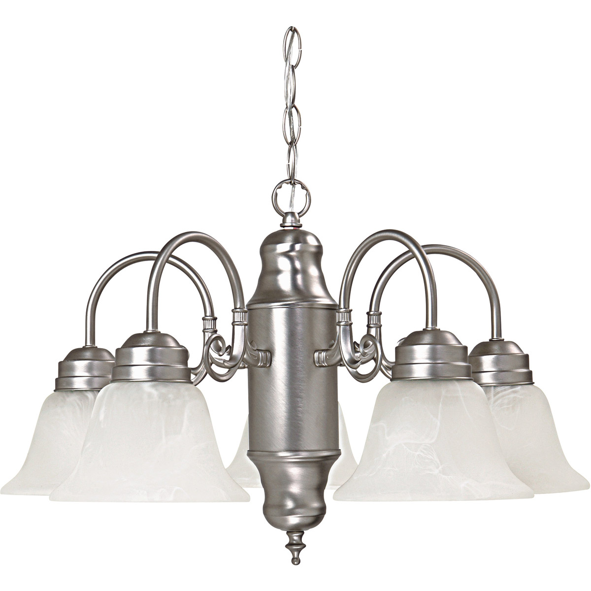 David 5 Light 21 inch Matte Nickel Chandelier Ceiling Light