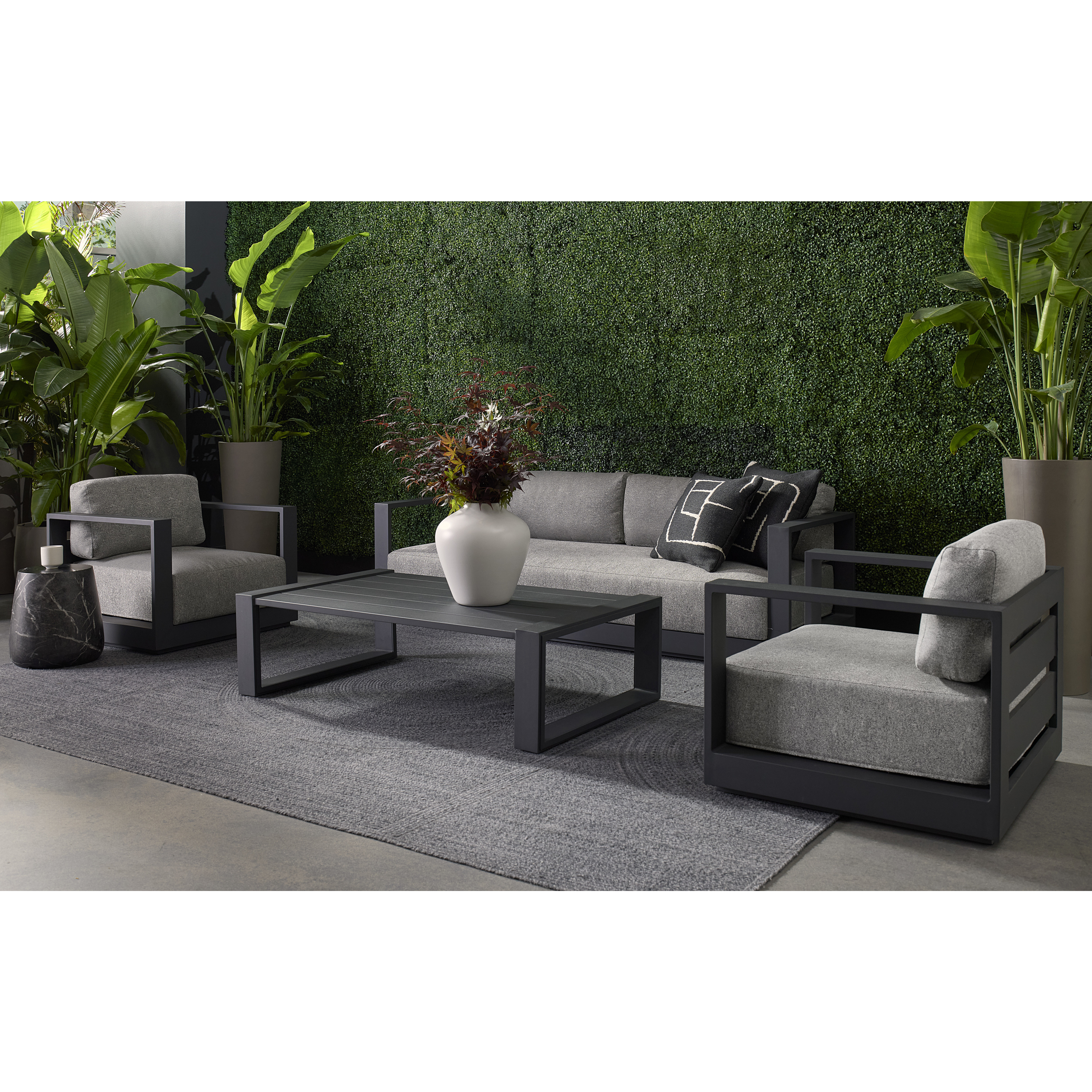 Grado 56 X 31.75 inch Charcoal Outdoor Coffee Table