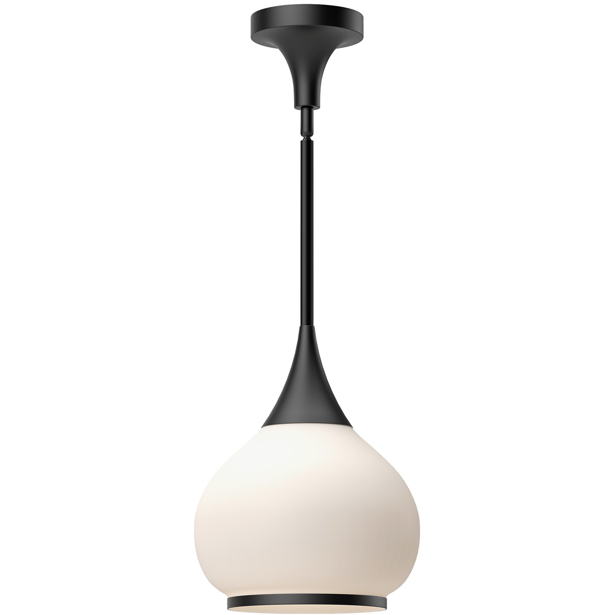 Alora Mood Hazel 1 Light 10.13 inch Matte Black Pendant Ceiling Light in Matte Opal Glass